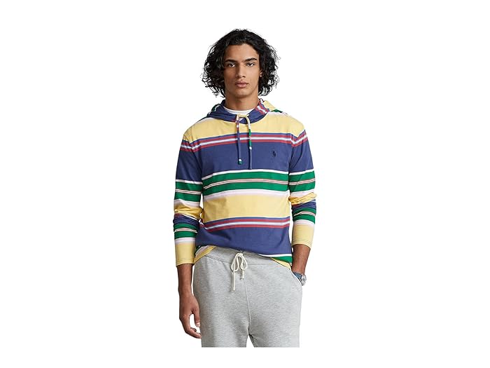 Men's Striped Jersey Hooded T-Shirt