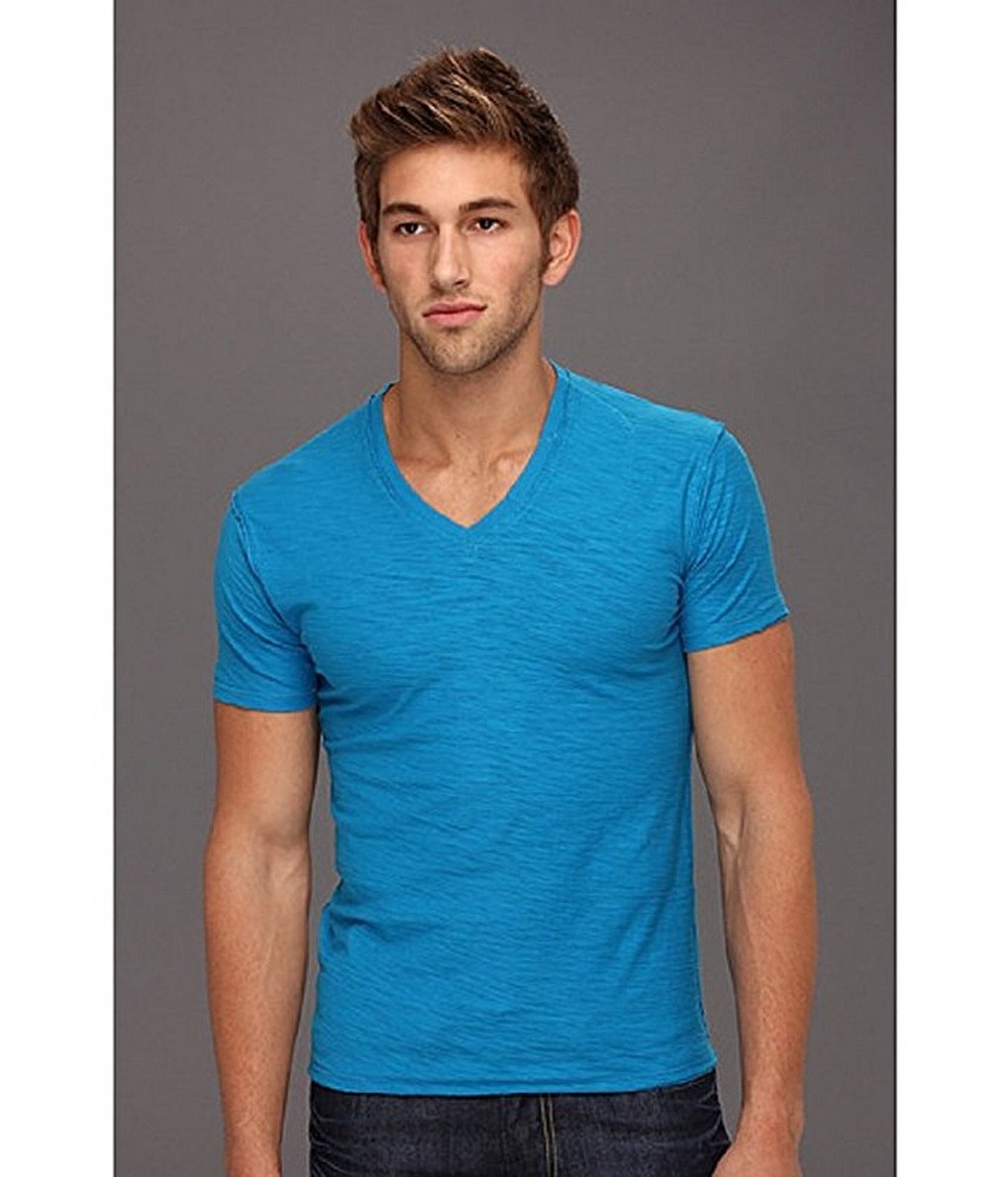 Diesel Men's V-Neck Tee Tos Jersey T-Shirt Deep Blue