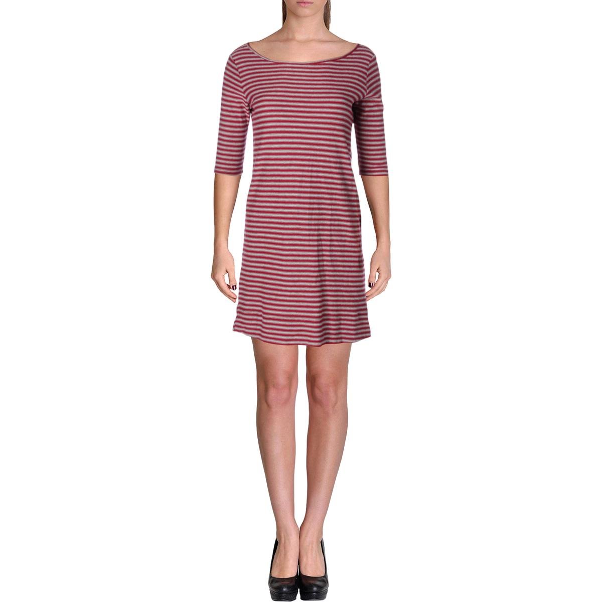 Free People Womens Striped Elbow Sleeves T-Shirt Dress