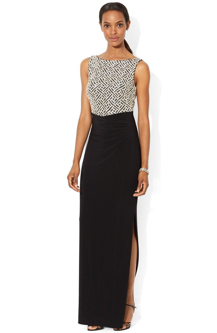 LAUREN RALPH LAUREN Sequin Jersey Column Gown