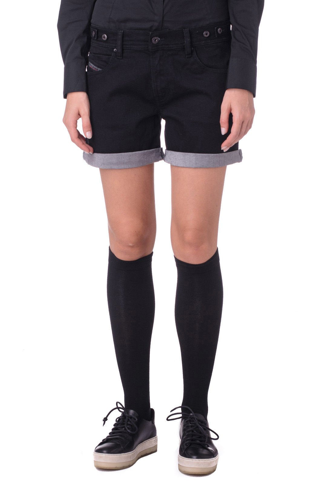 Diesel Women Alaisi Stretch Denim Shorts