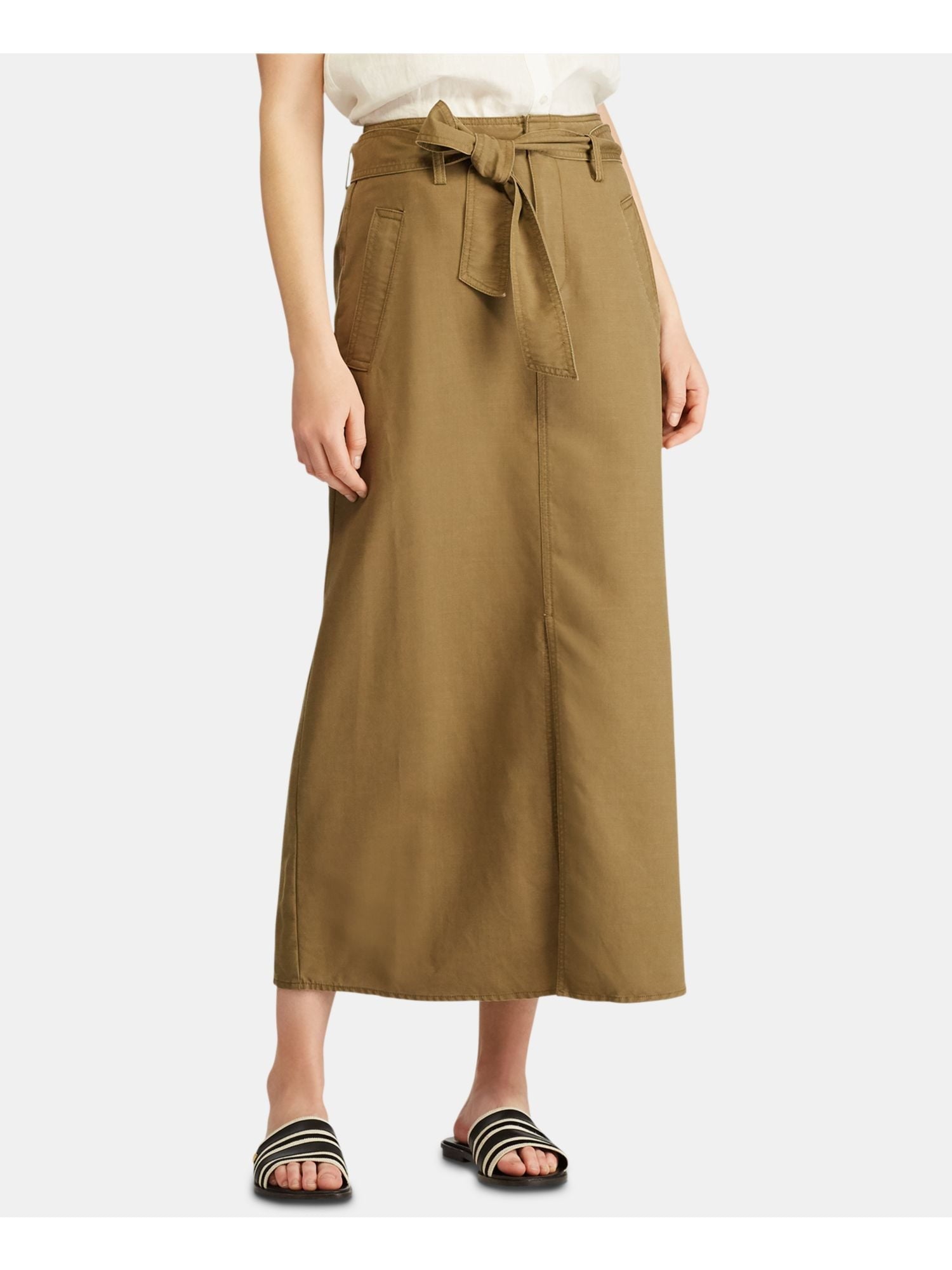 Lauren Ralph Lauren Belted Canvas Skirt
