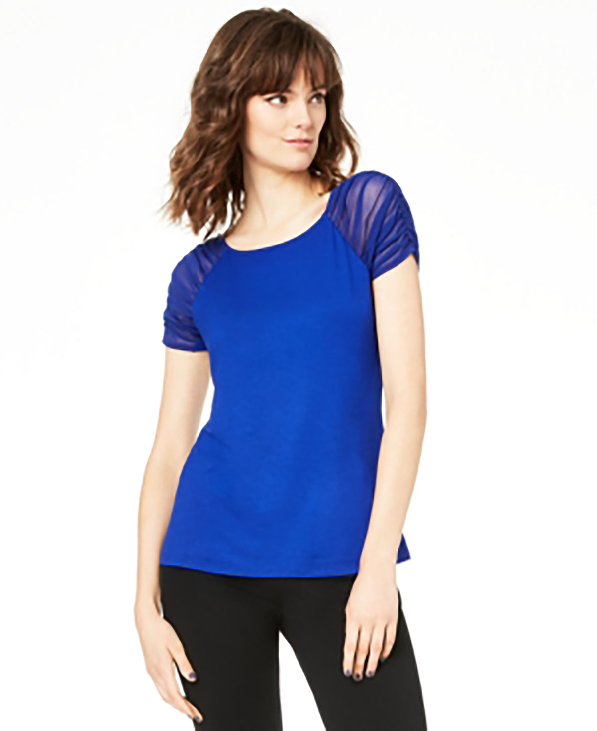 Ruched Illusion Sleeve Top