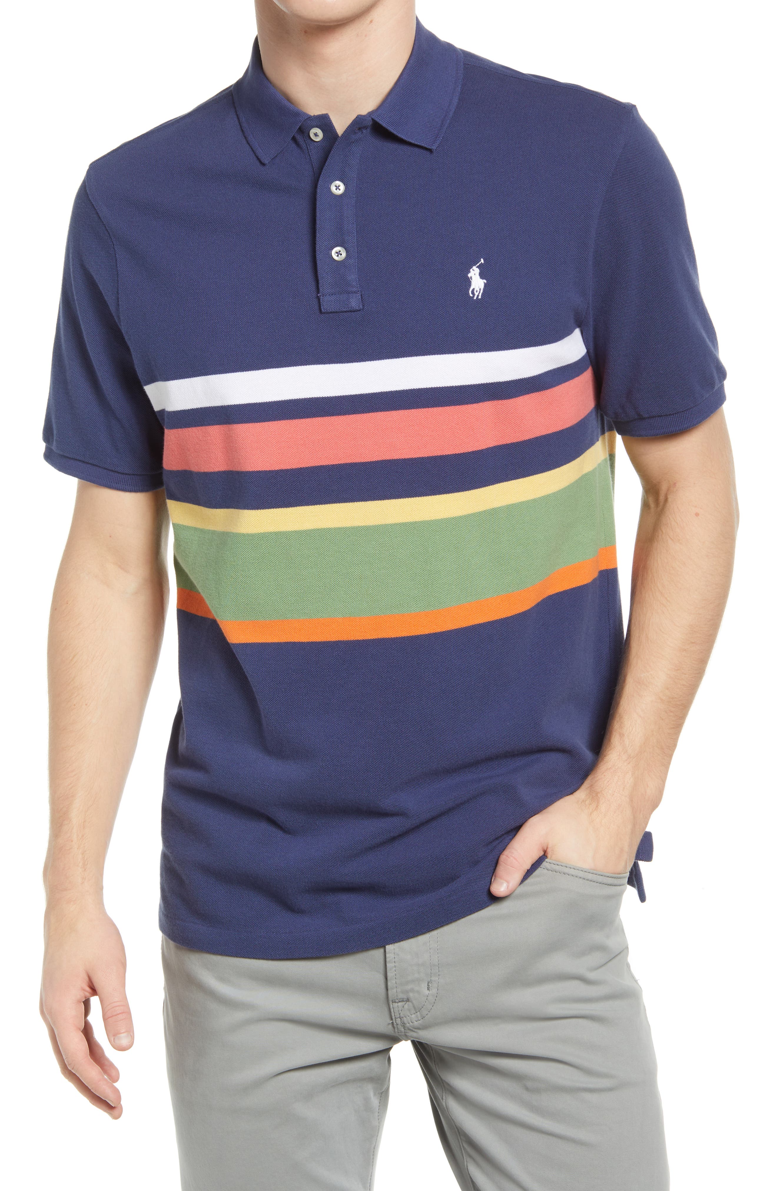 Polo Ralph Lauren Men's Stripe Pique Polo