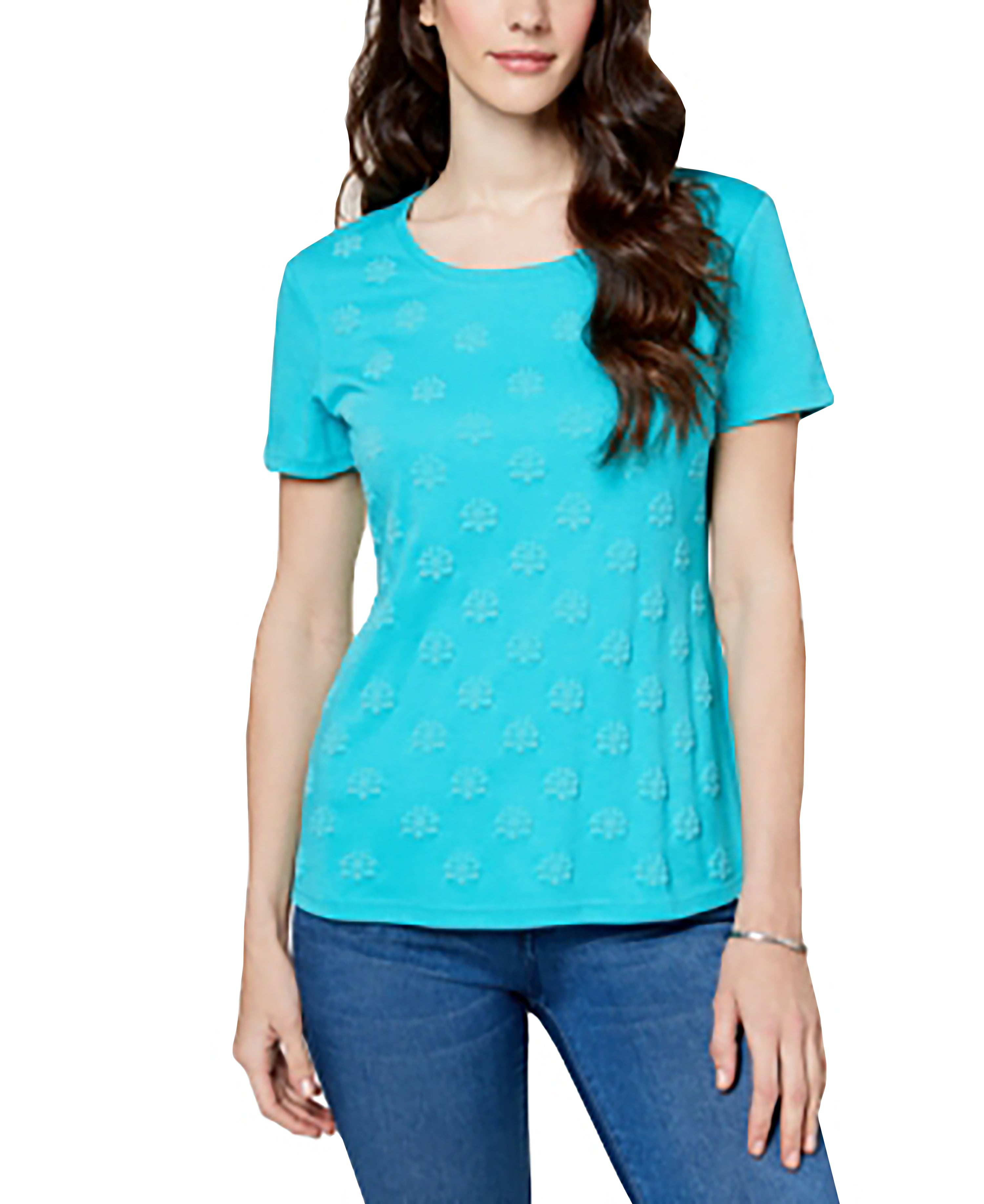 Karen Scott Petite Puff Printed Top