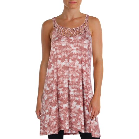 Billabong Women's Crochet Printed Tank Top Pink S