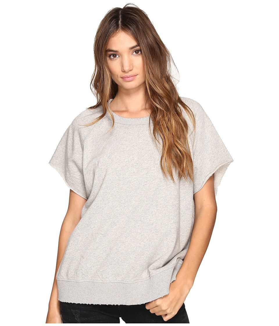 Free People Relaxed-Fit T-Shirt (Grey, XS)
