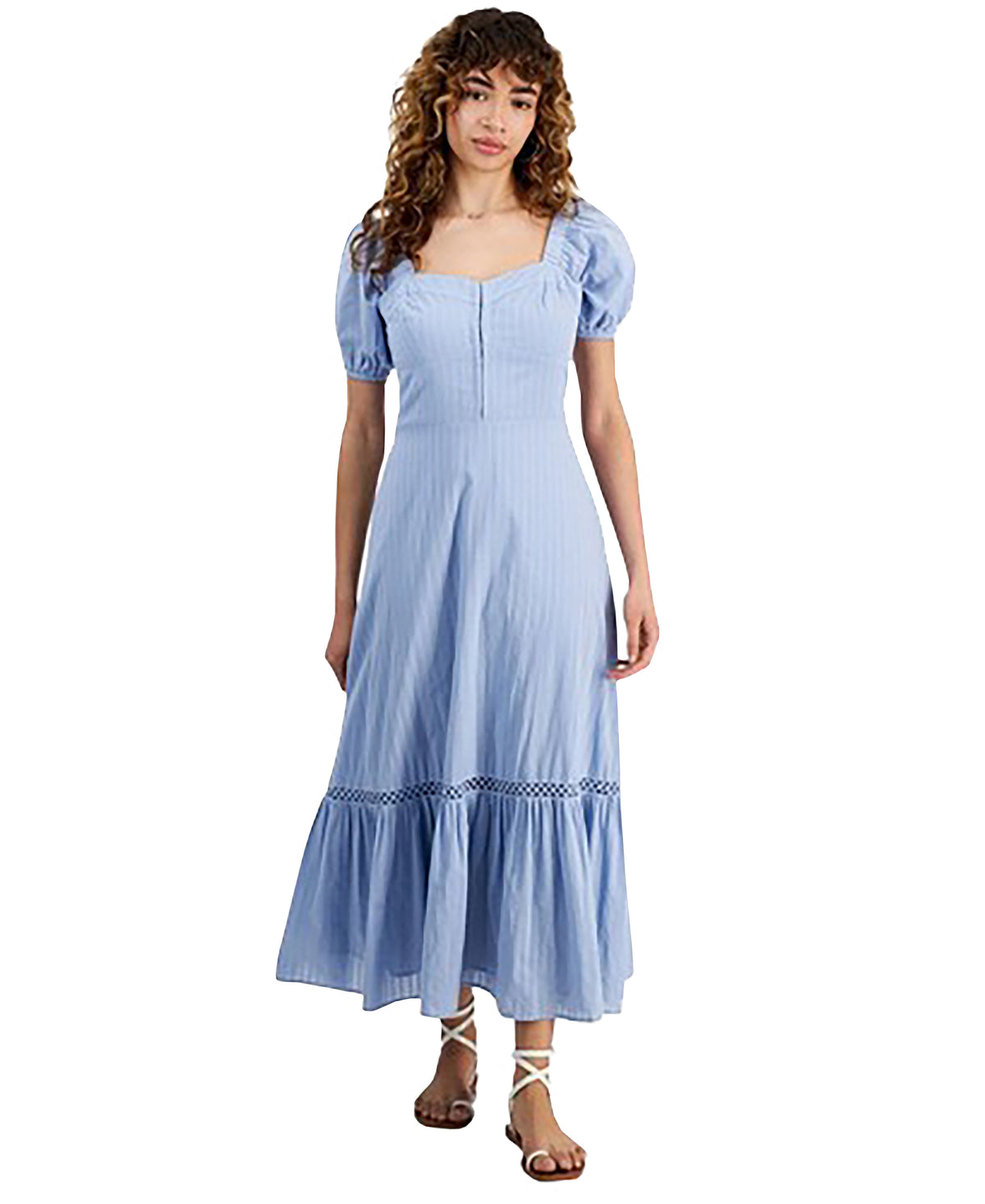 Women's Cotton Corset-Look Maxi Dress