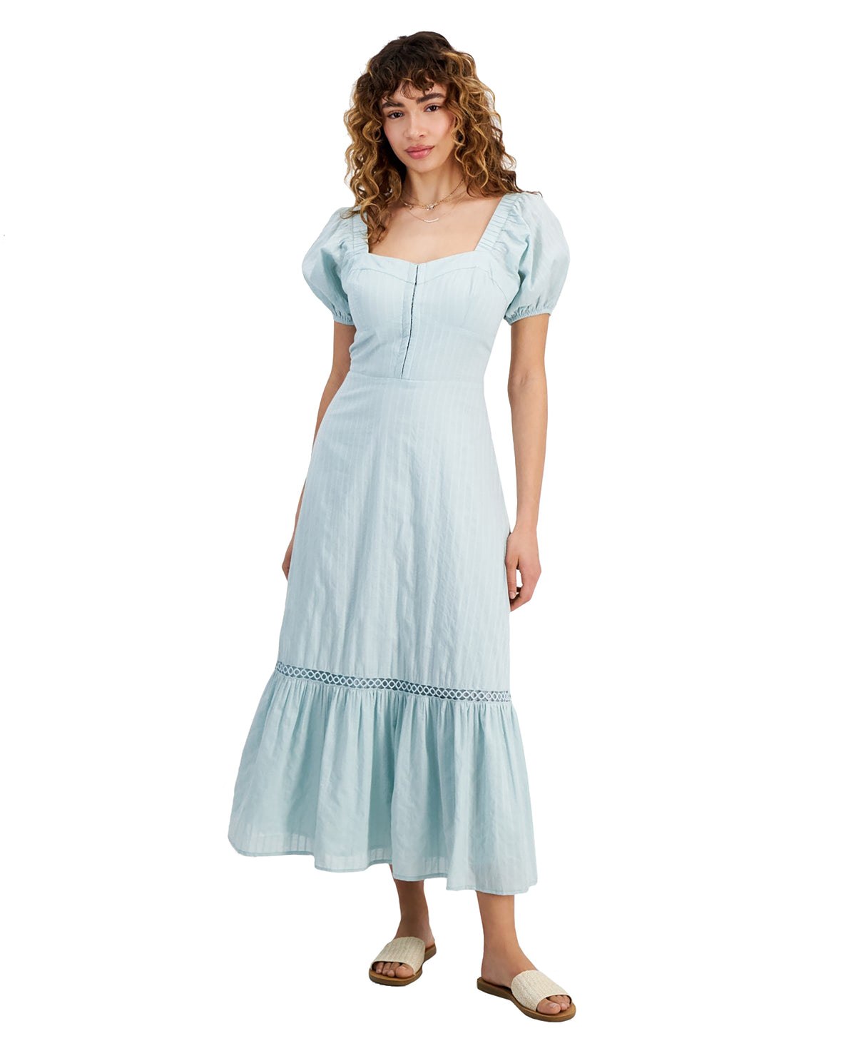 Women's Cotton Corset-Look Maxi Dress