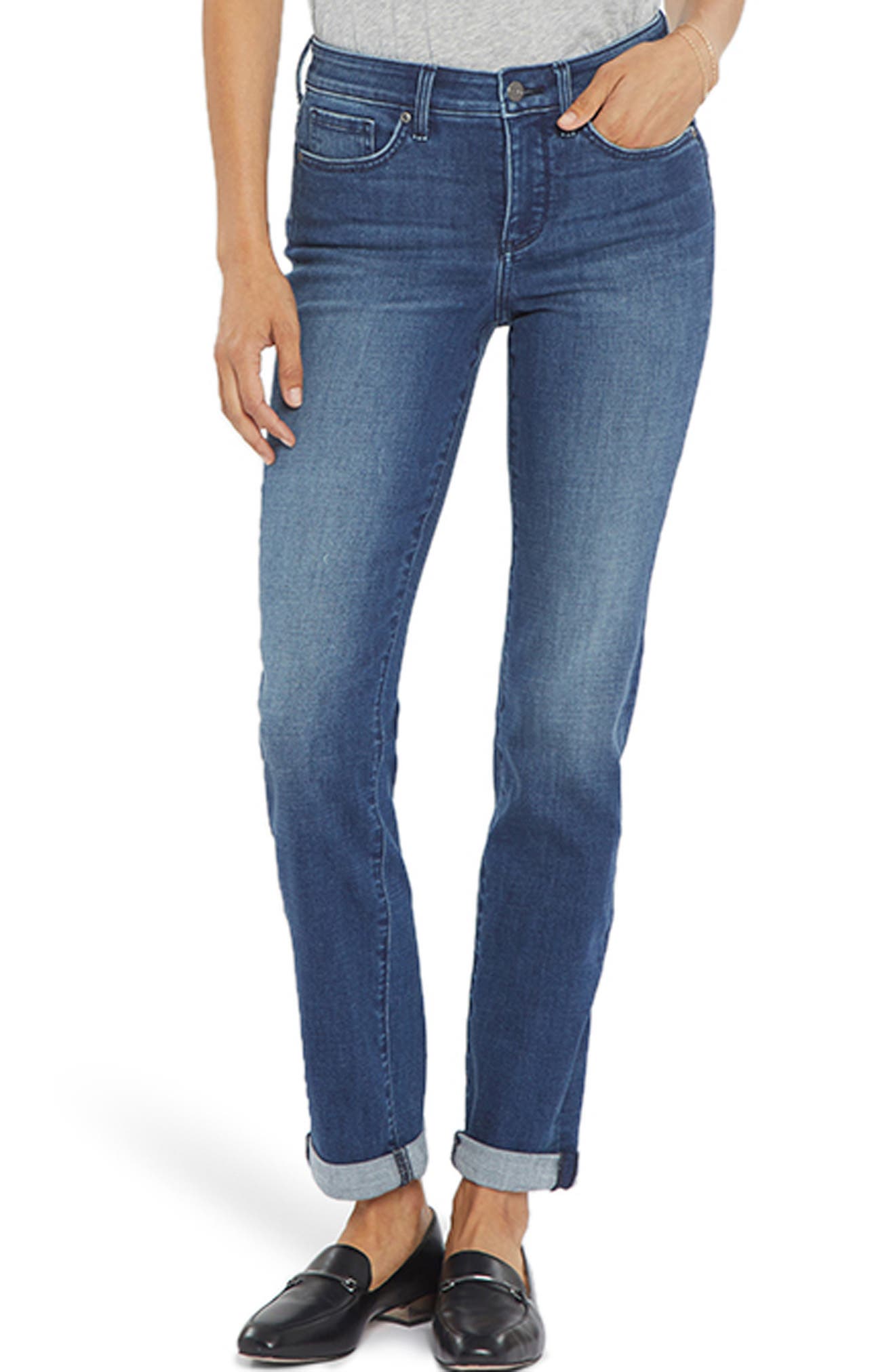 NYDJ Sheri Cuff Ankle Jeans Bluewell 14