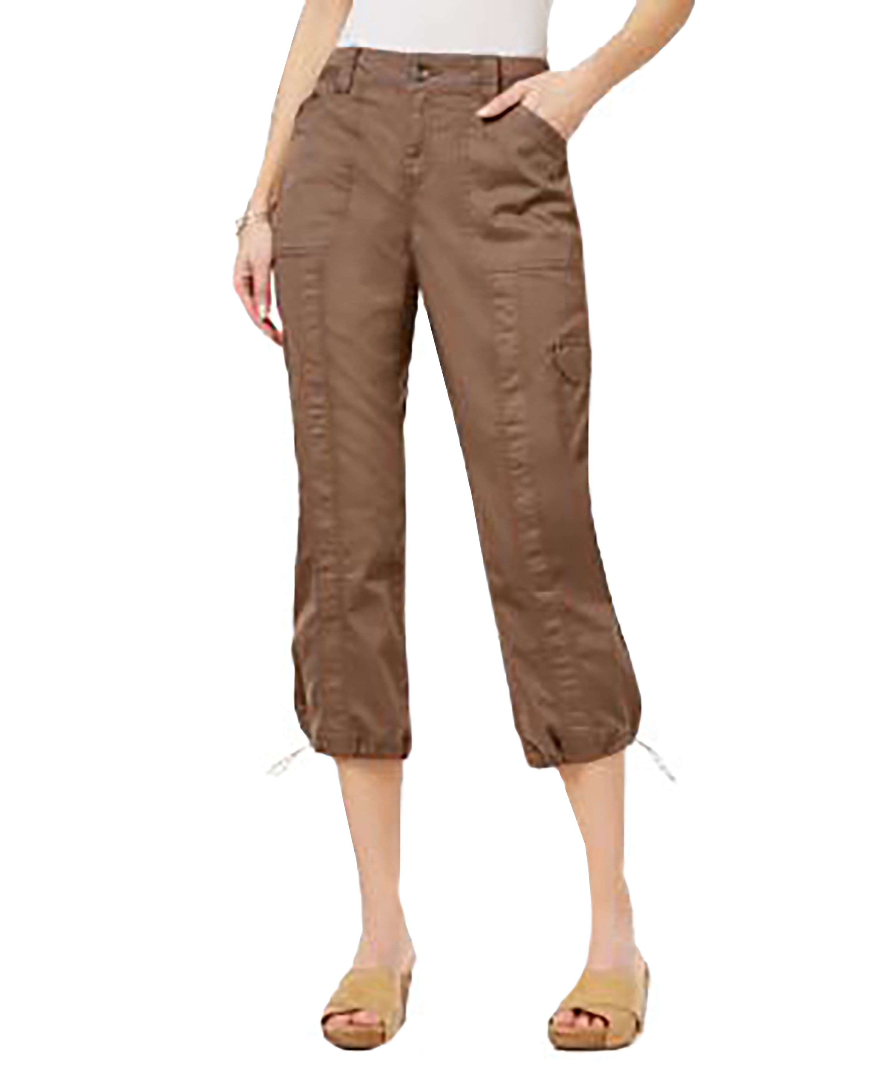 Style & Co. Cargo Capri Pants Brown Clay 14