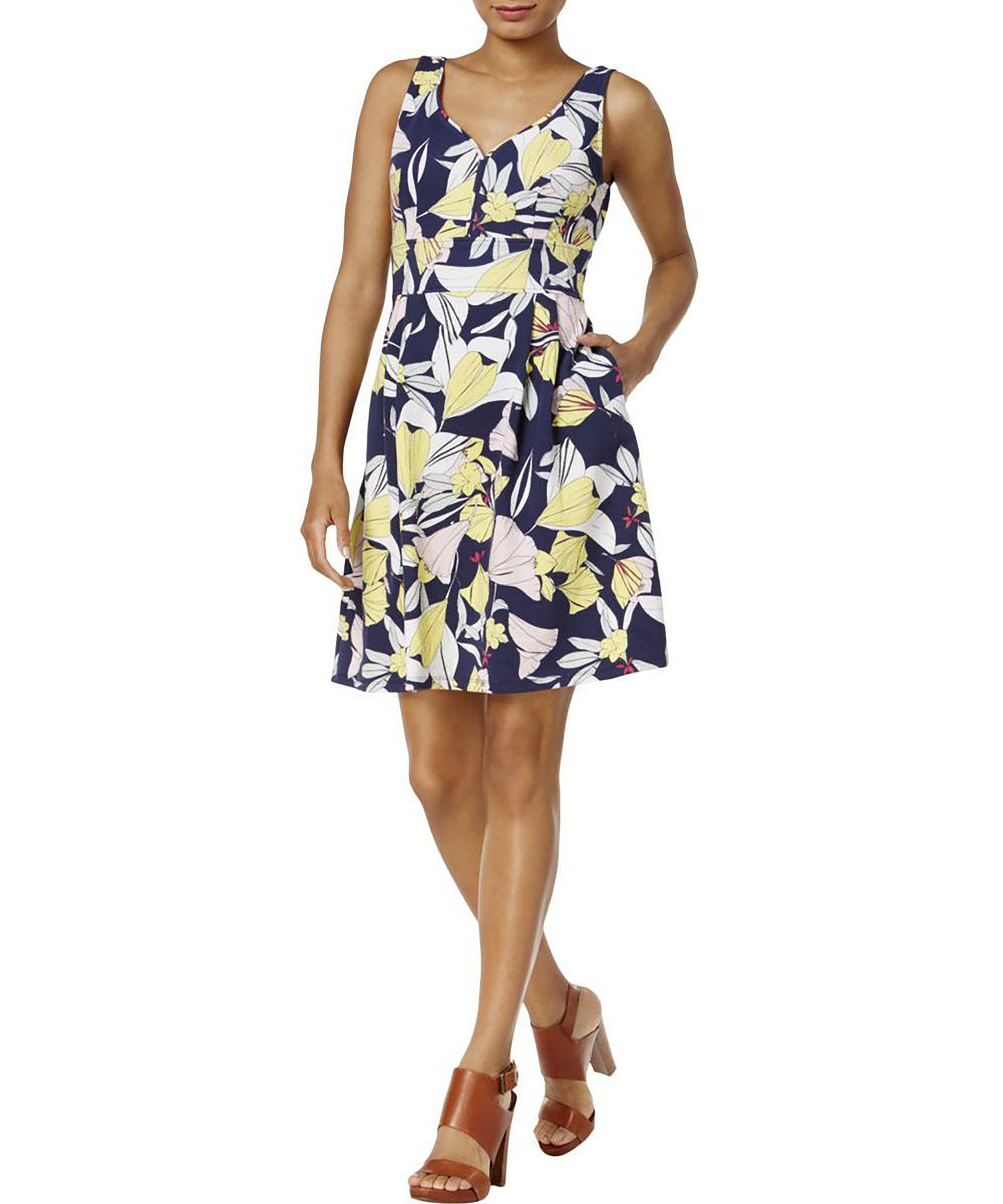 Maison Jules Printed A Line Dress