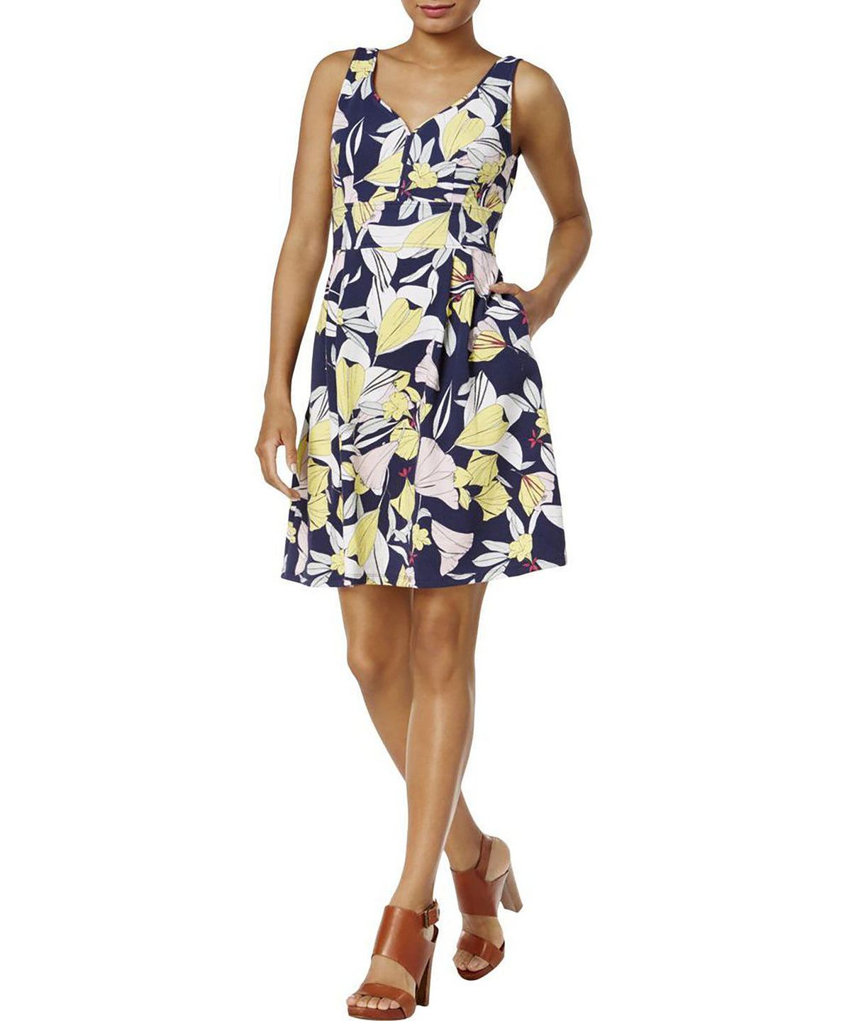 Maison Jules Printed A Line Dress