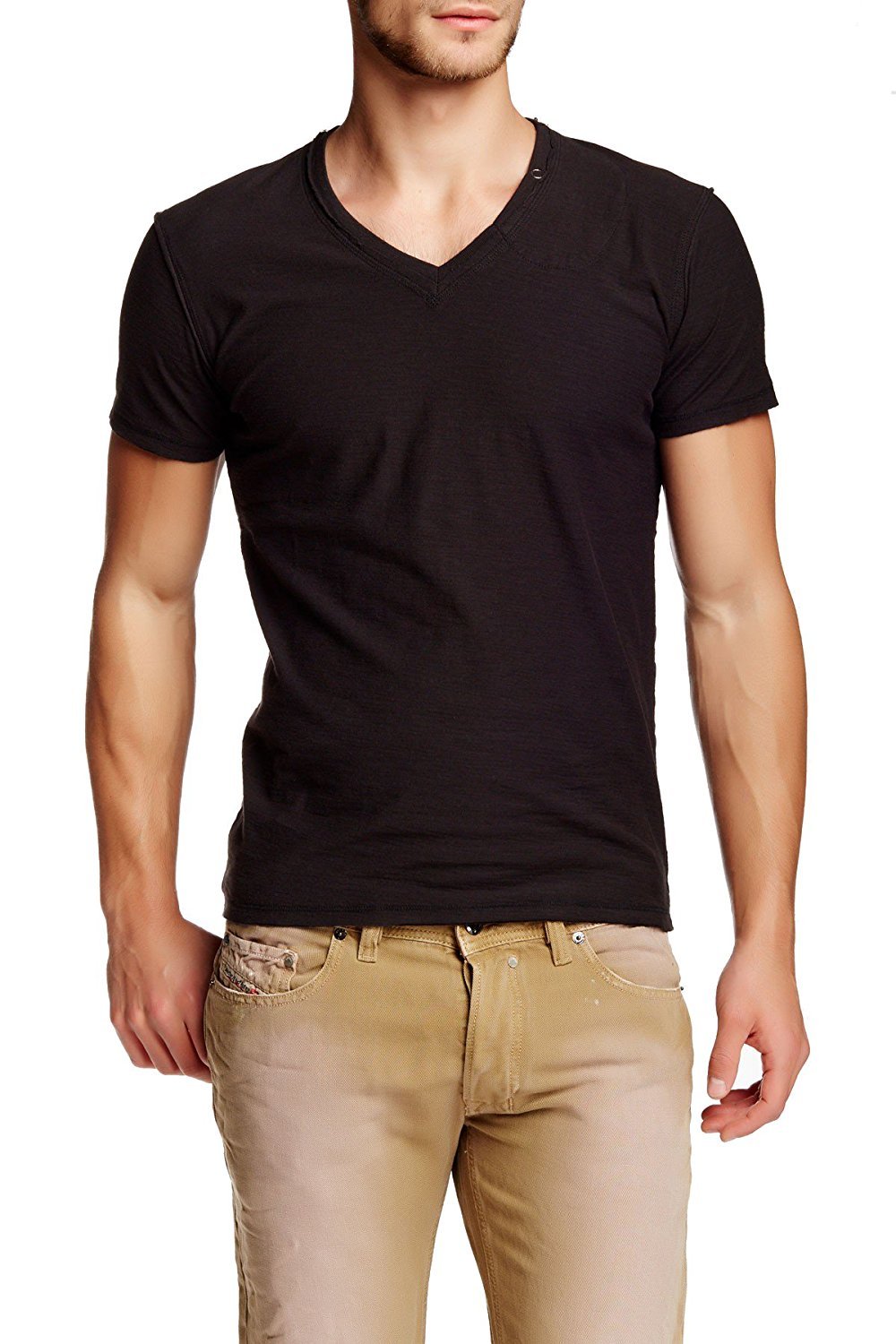 Diesel Men's V-Neck Tee Tos Jersey T-Shirt Deep Blue