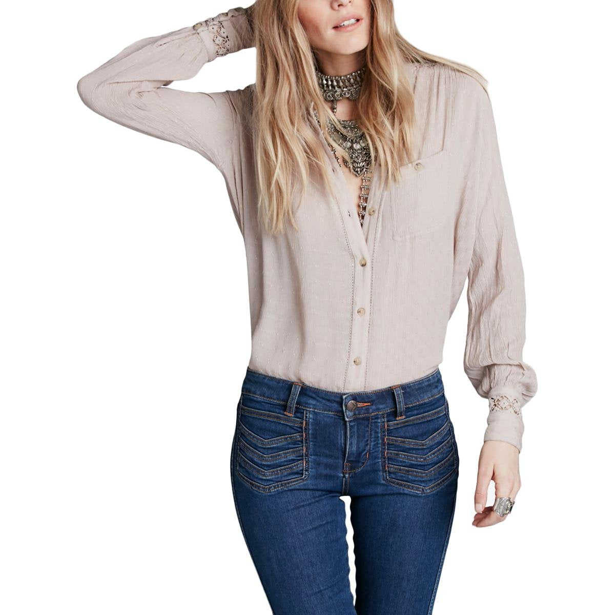 Free People Womens The Best Button Down Shirt