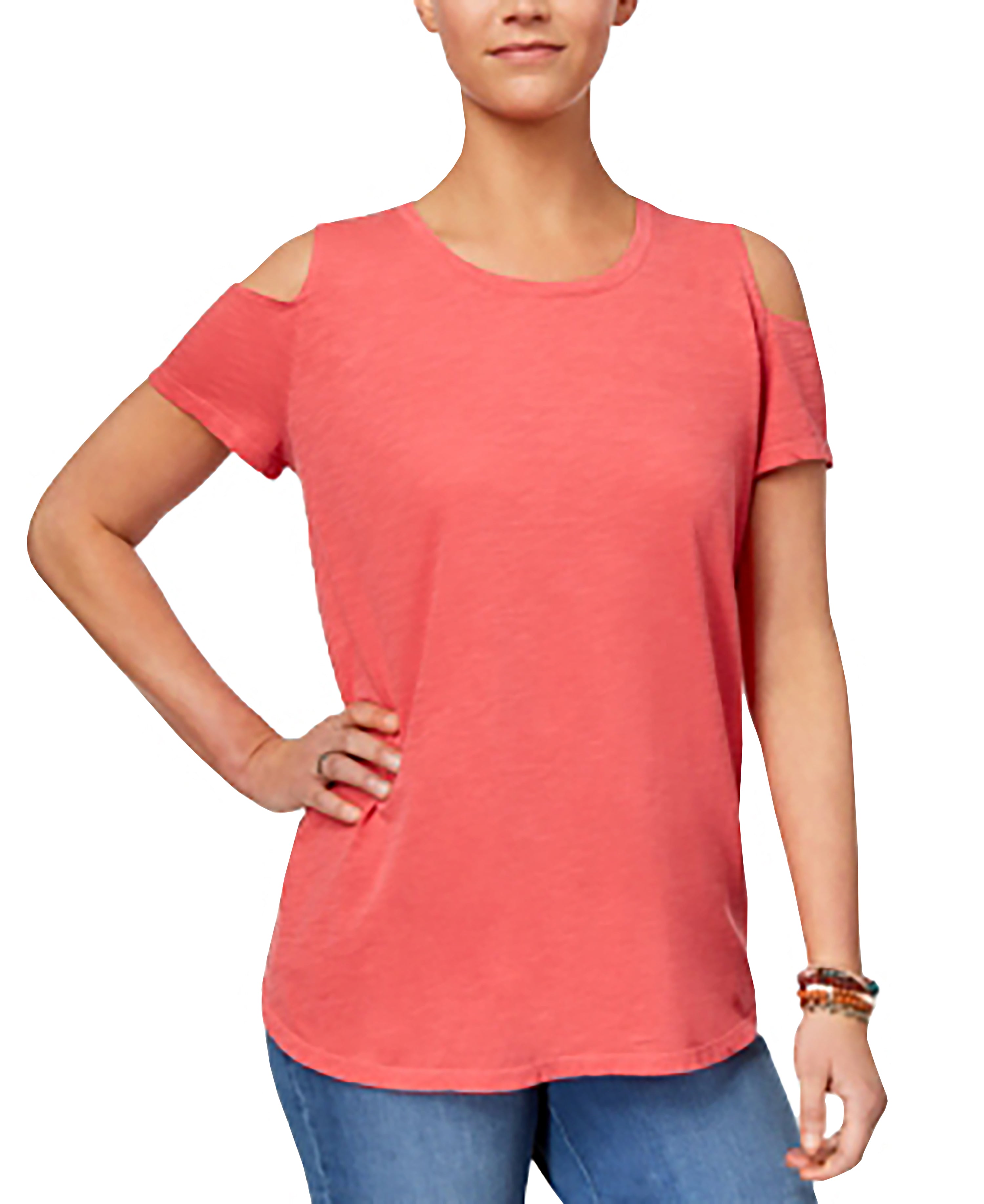 Style & Co Cotton Cold Shoulder T-Shirt