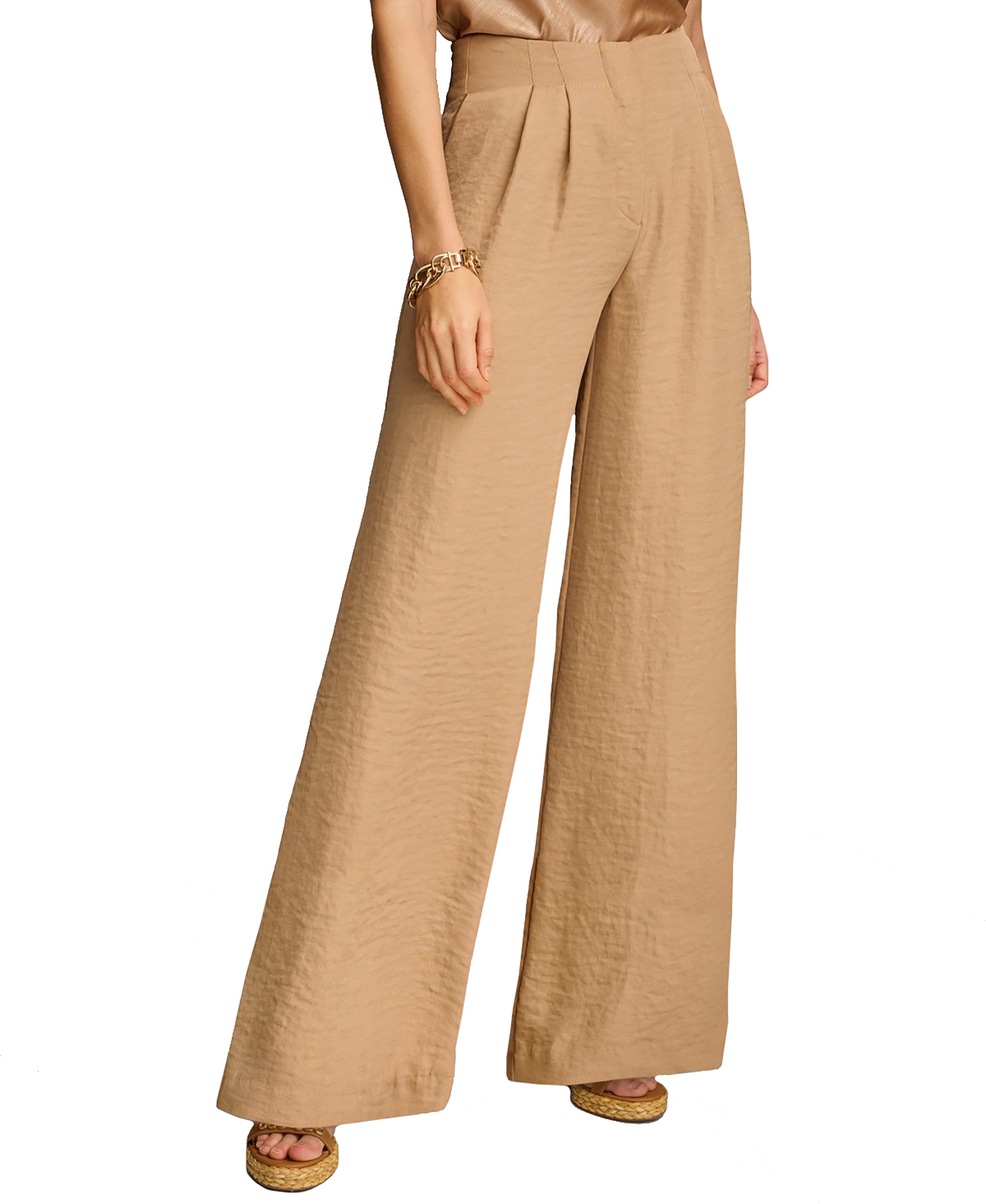 Donna Karan Cropped Belted Jacket & Wide Leg Pant