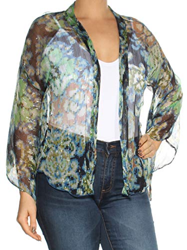 Free People Womens Fluer De Lis Kimono Navy LG (Women's 12)