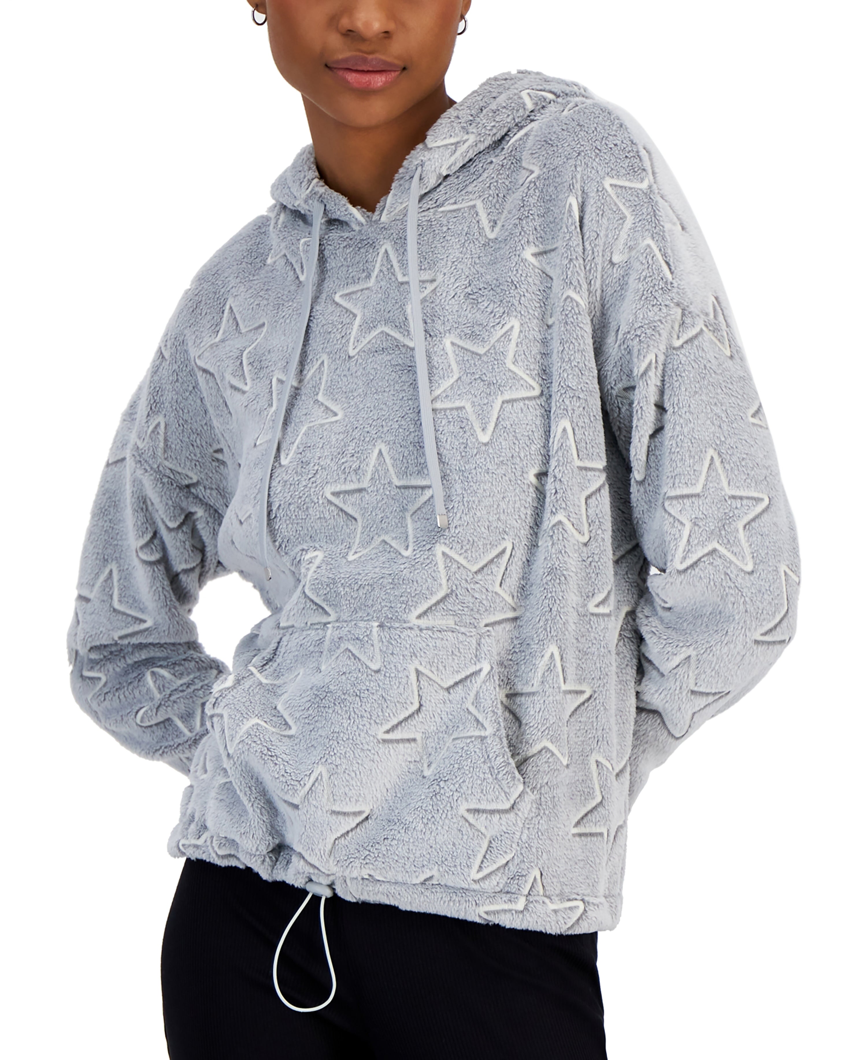 Juniors' Cozy Embossed Plush Hoodie