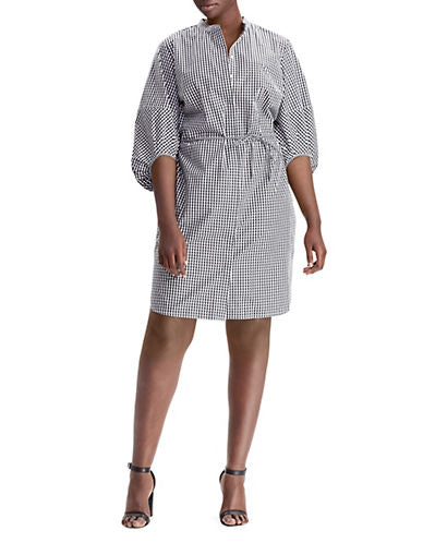Lauren Ralph Lauren Womens Plus Gingham Party Shirtdress