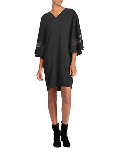 Lauren Ralph Lauren Lace-Trim Crepe Dress