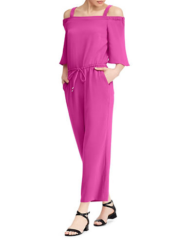 Lauren Ralph Lauren Cold-Shoulder Drawstring Jumpsuit