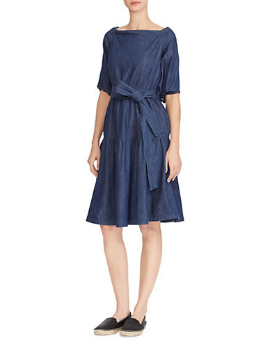 Lauren Ralph Lauren Fit-And-Flare Denim Dress