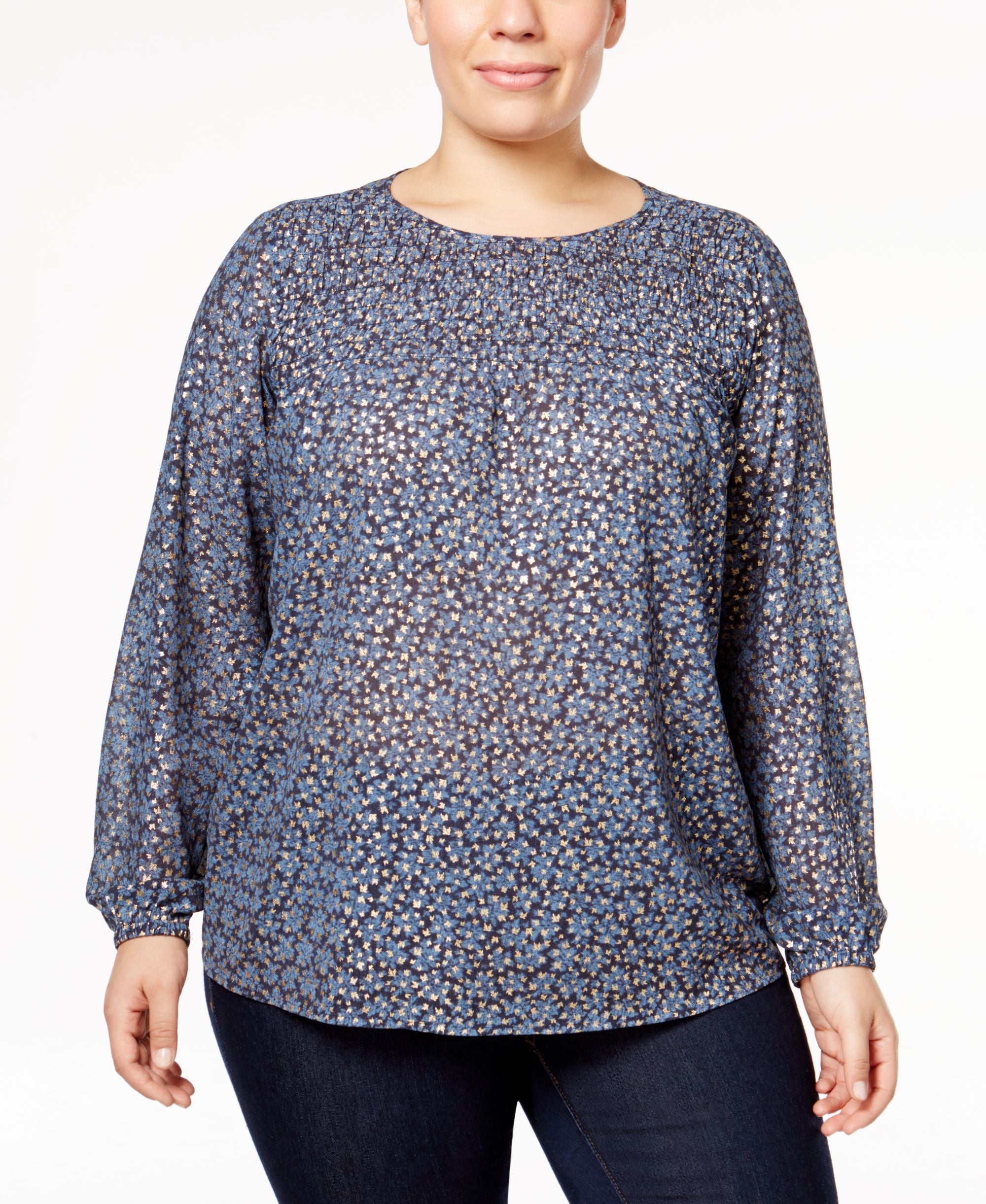 Michael Michael Kors Plus Size Metallic Print Top