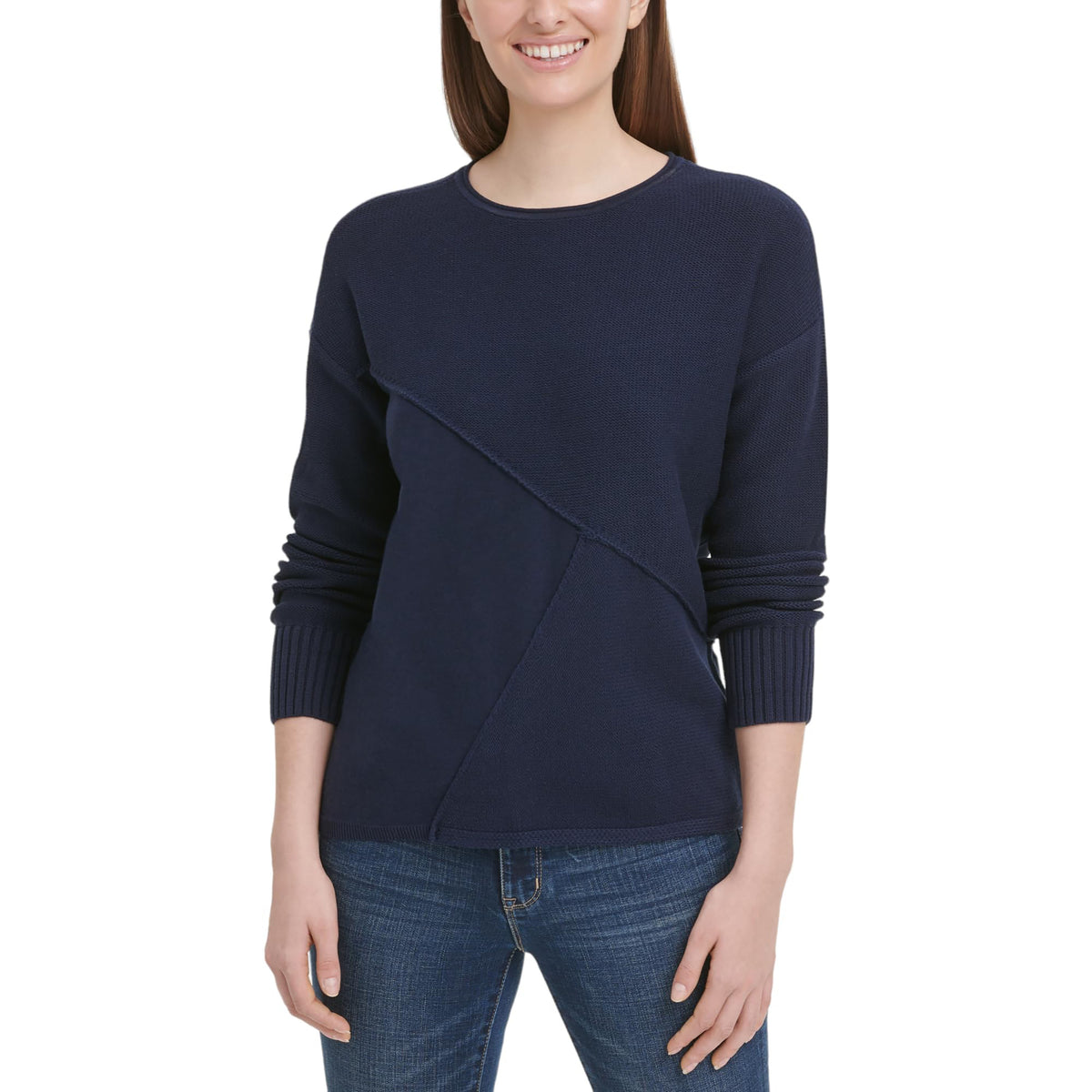 DKNY Pieced Mixed Media Sweater