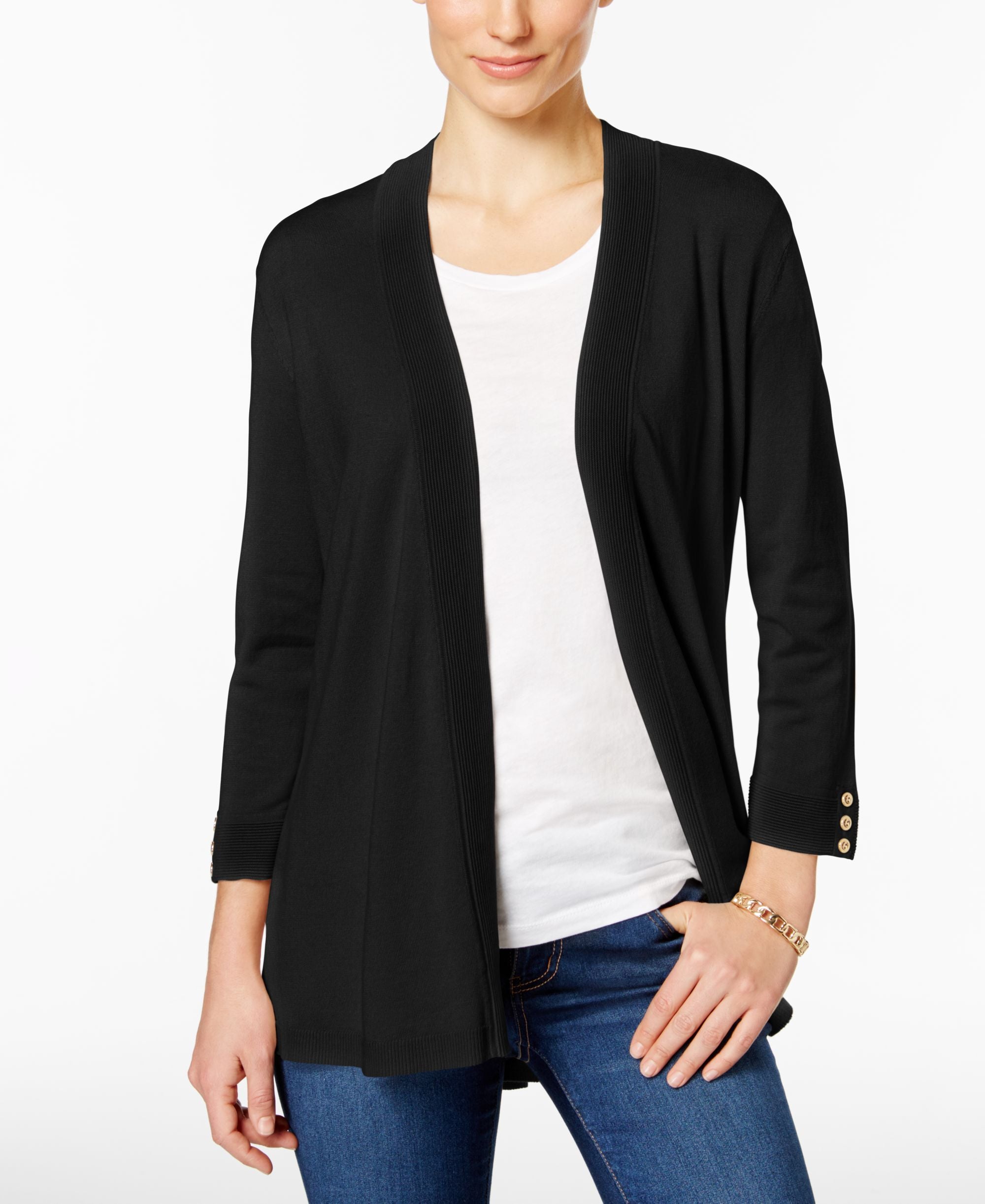 Charter Club Button Cuff Cardigan
