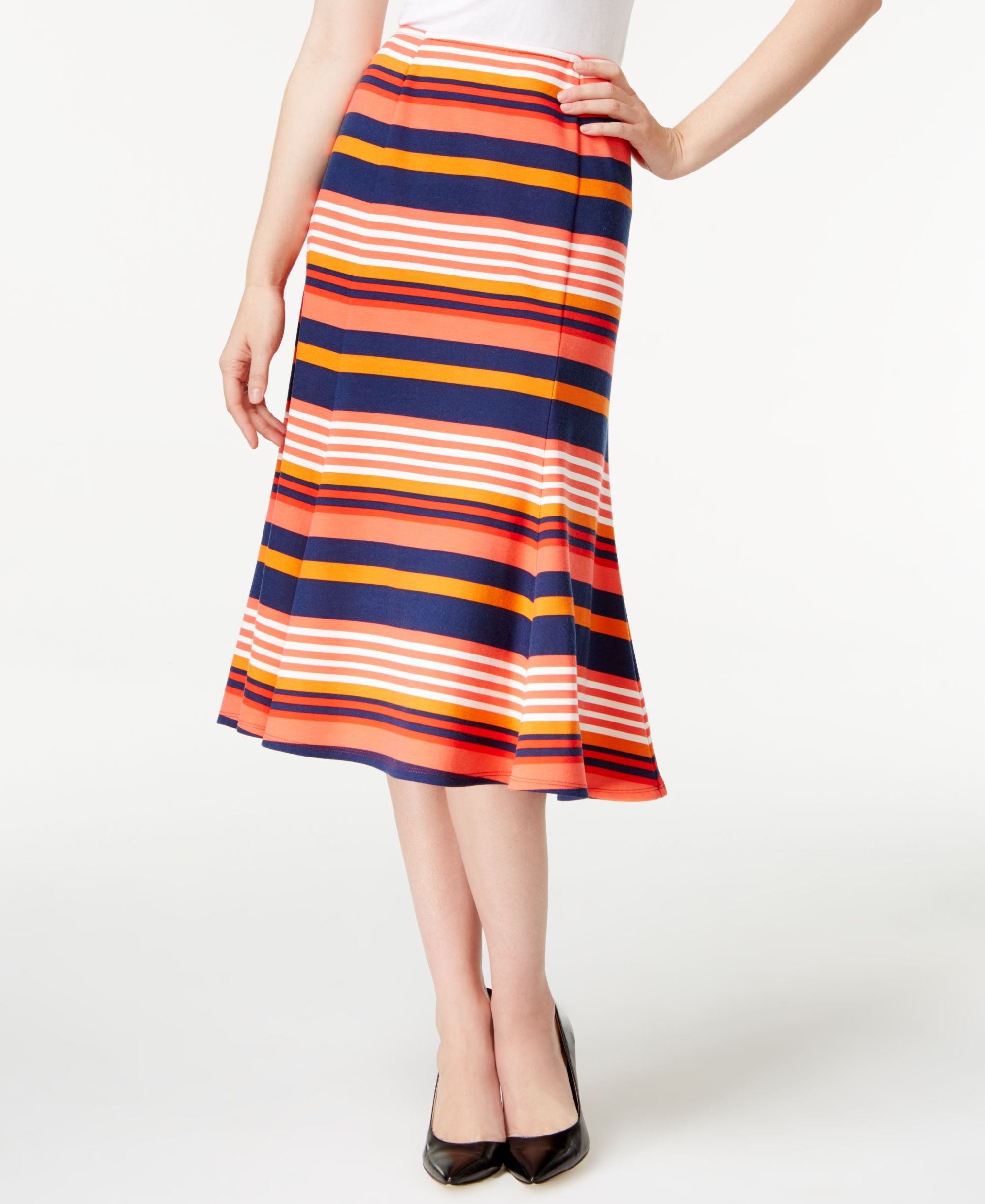 NY Collection A Line Midi Skirt