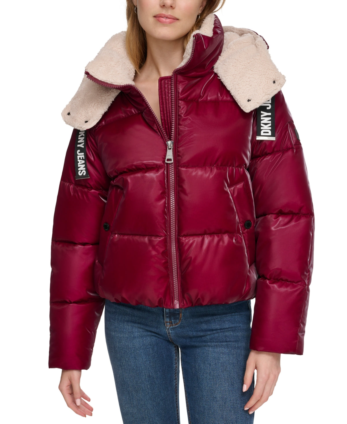 Women's Logo-Drawstring Hooded Puffer Jacket