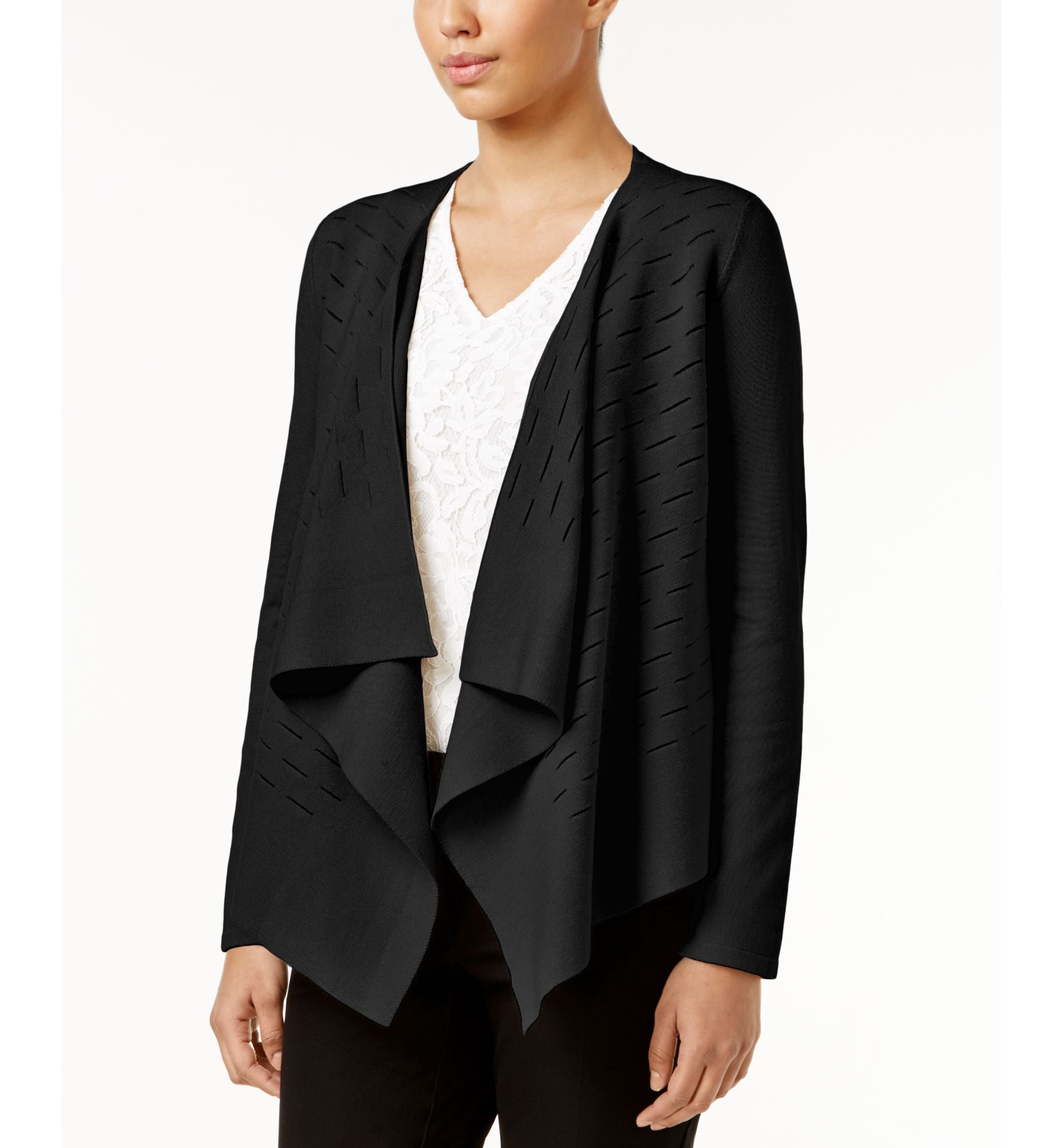 Alfani Petite Slit Detail Draped Cardigan