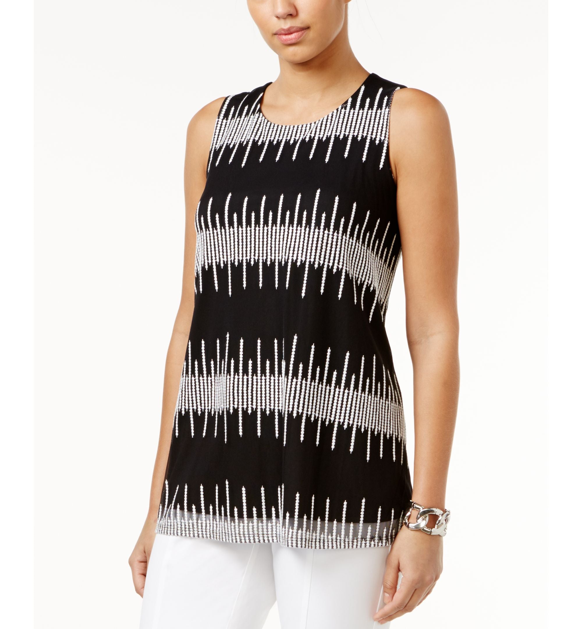 Alfani Petite Embroidered Top