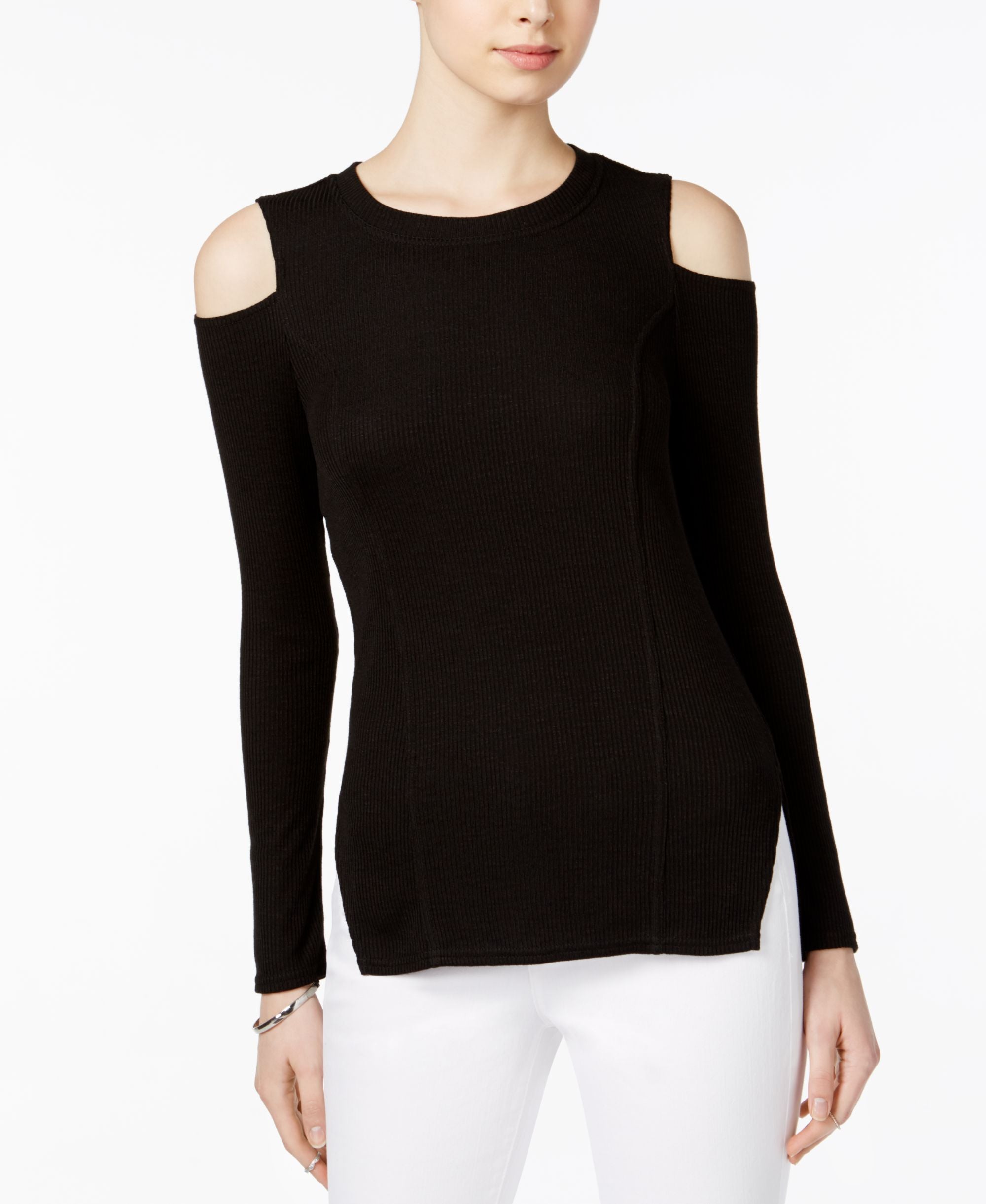 Rachel Rachel Roy Ribbed Cold Shoulder Top