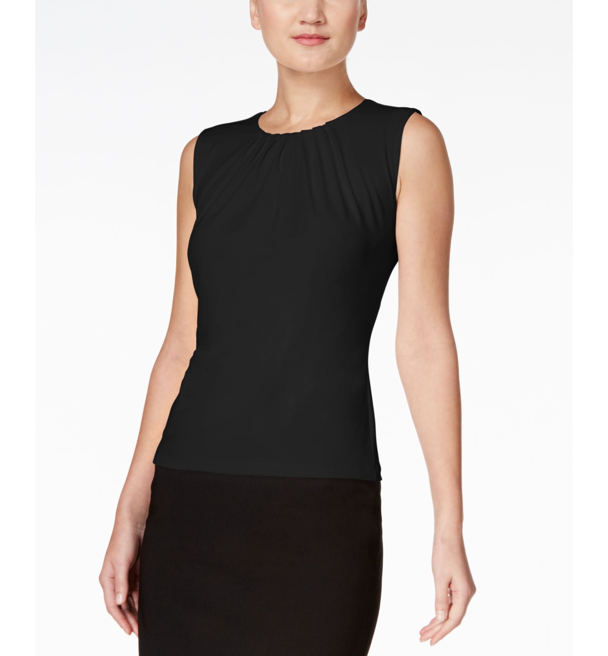 Calvin Klein Sleeveless Pleated Top