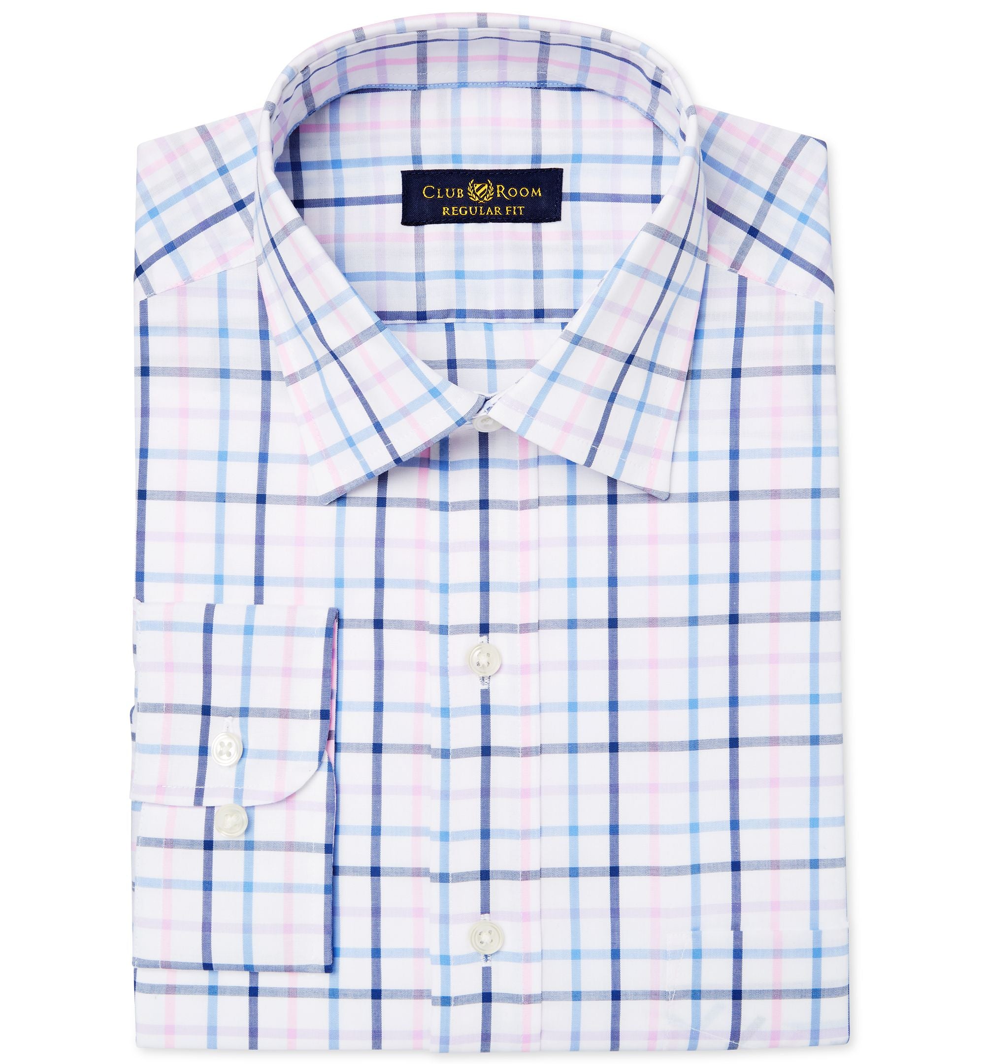 Club Room Mens Classic Fit Check Dress Shirt