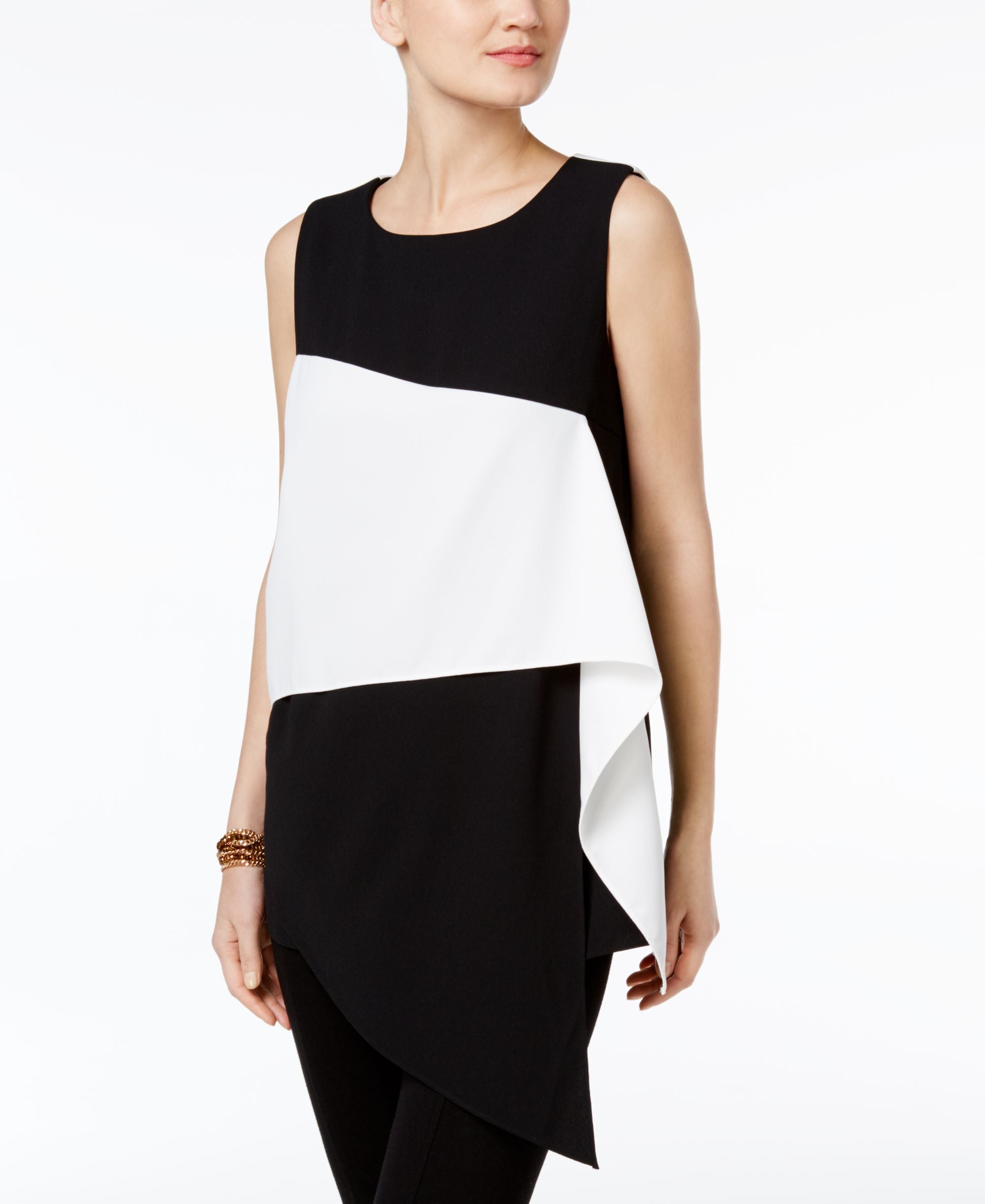 Alfani Prima Colorblocked Asymmetrical Top