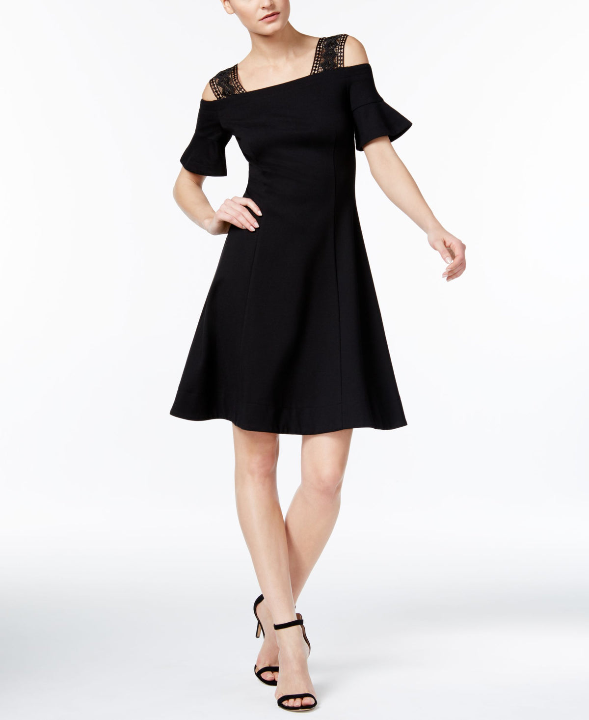 Yyigal Cold Shoulder Fit Flare Dress