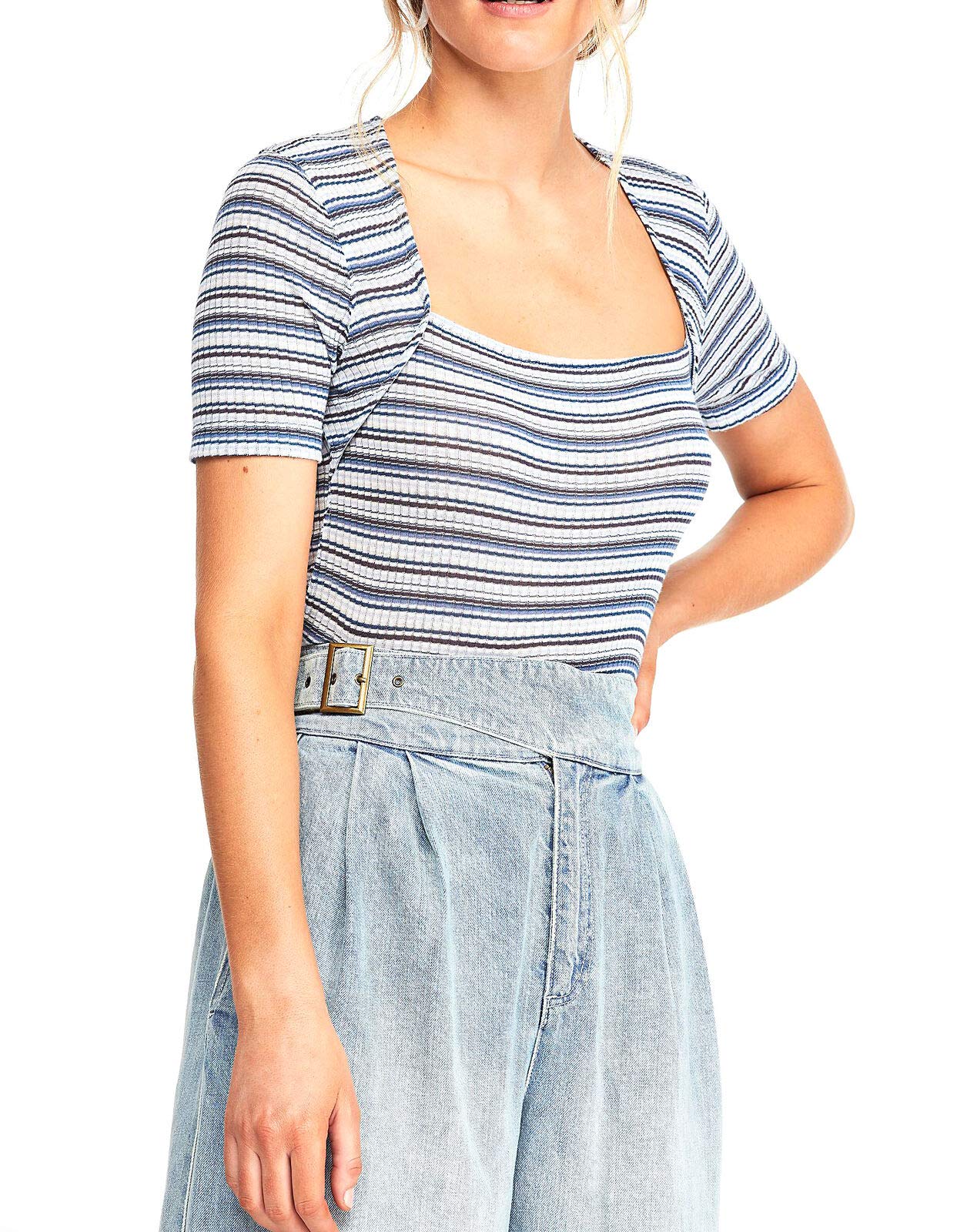 Free People Striped Wild Tee