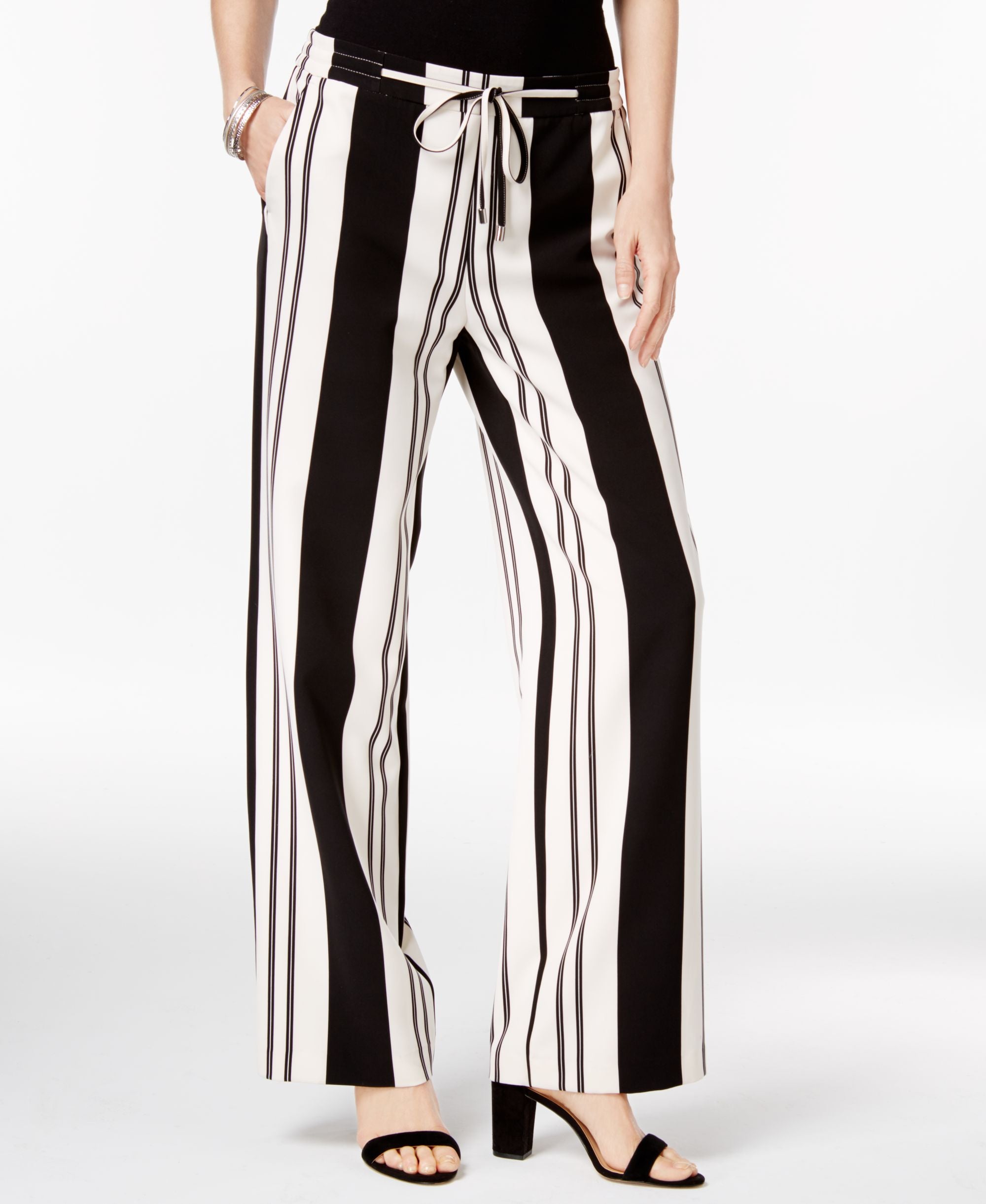 I.N.C. Striped Wide-Leg Pants