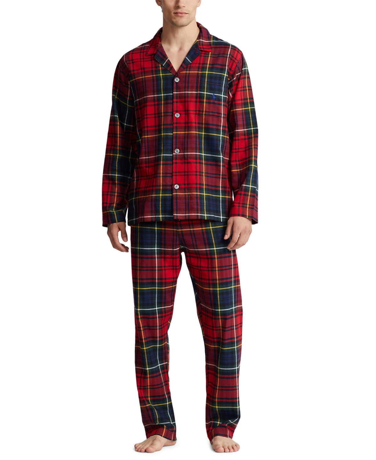 Men's Plaid Flannel Pajamas Set