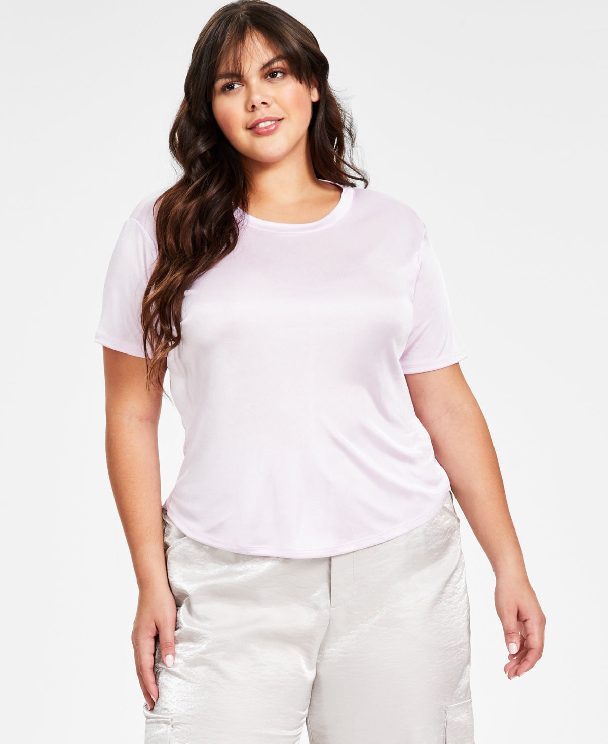 Plus Size Shine Short-Sleeve Keyhole Tee