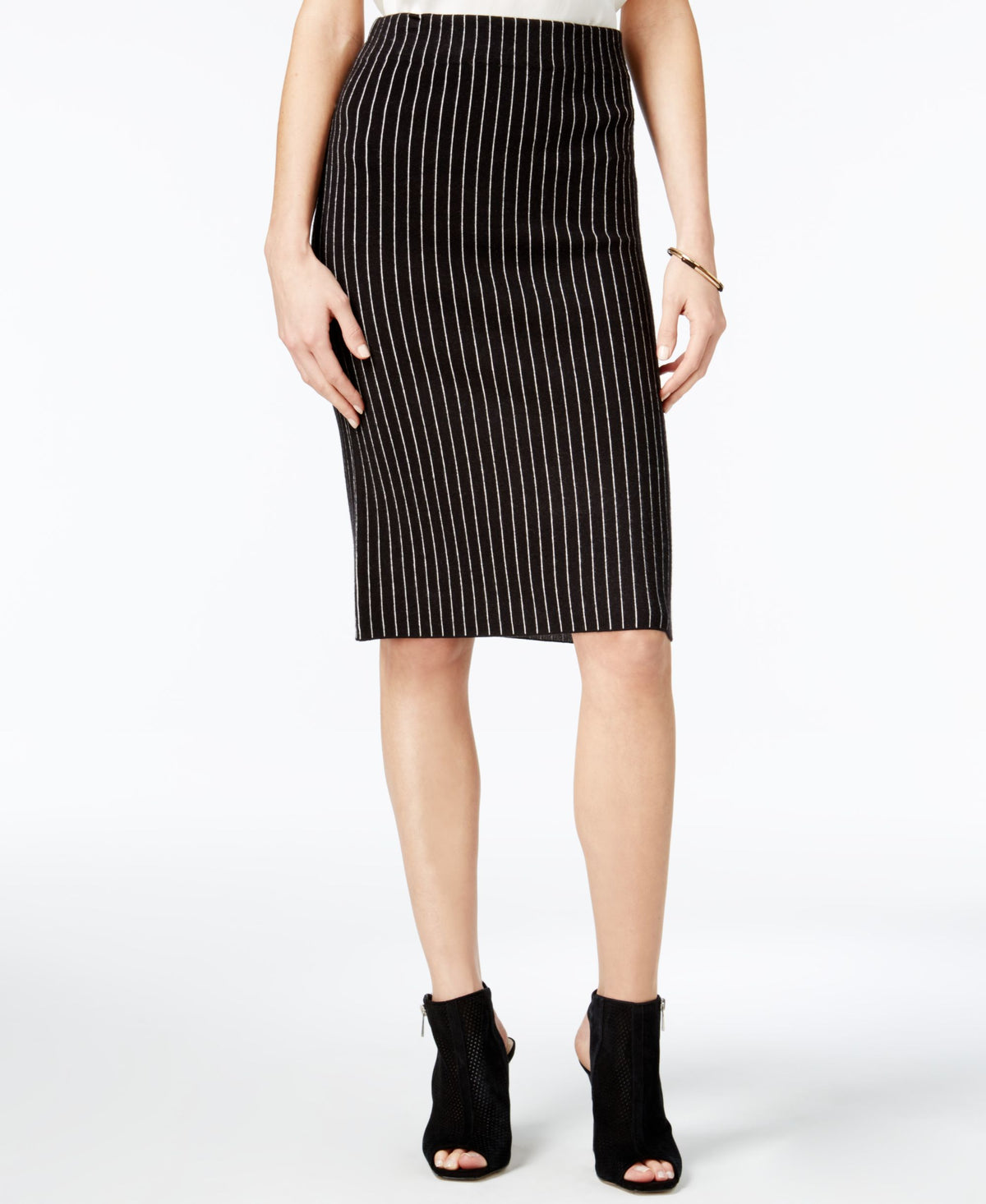 BAR III Striped Sweater Pencil Skirt