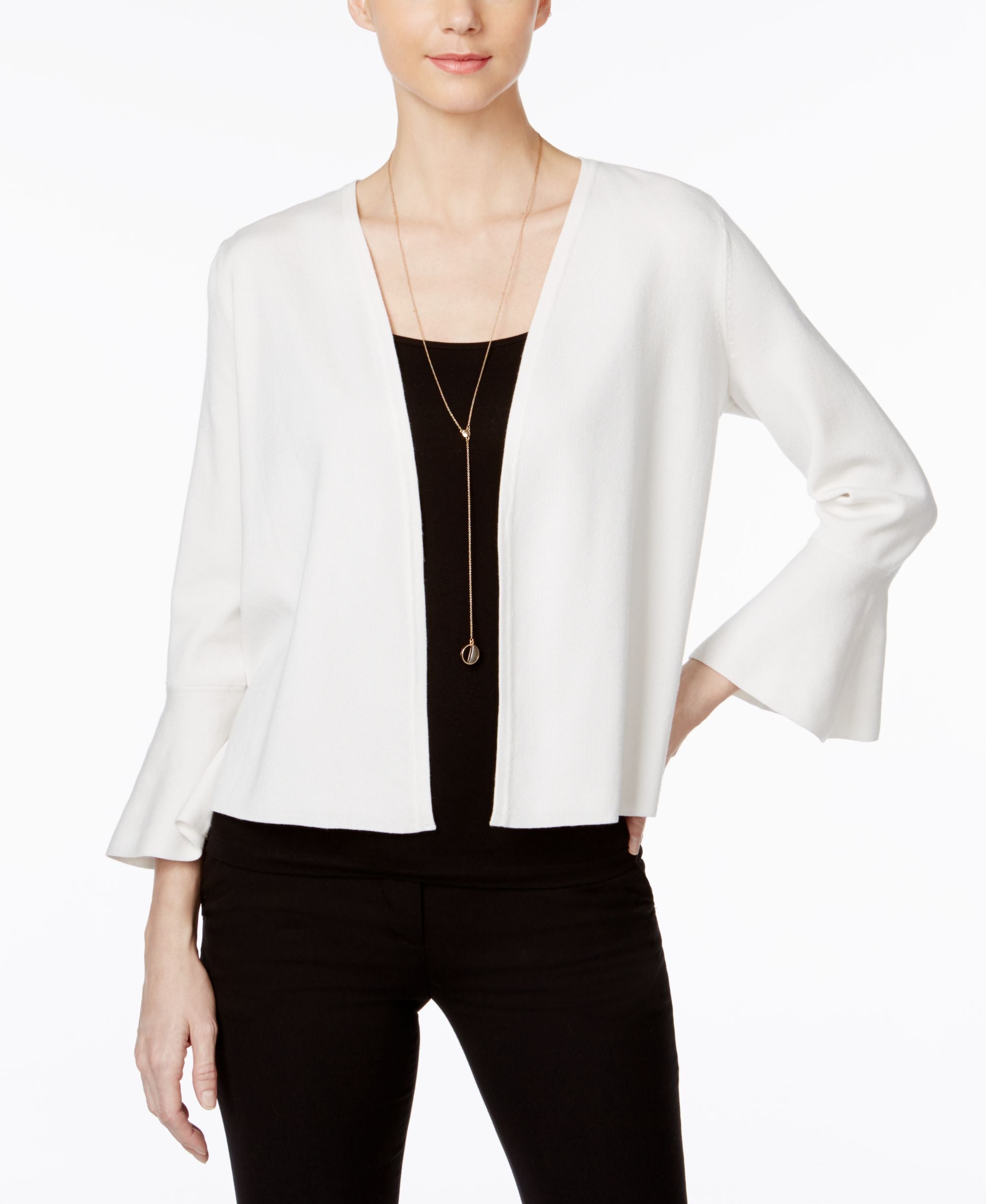 Alfani Petite Ruffle Sleeve Cardigan