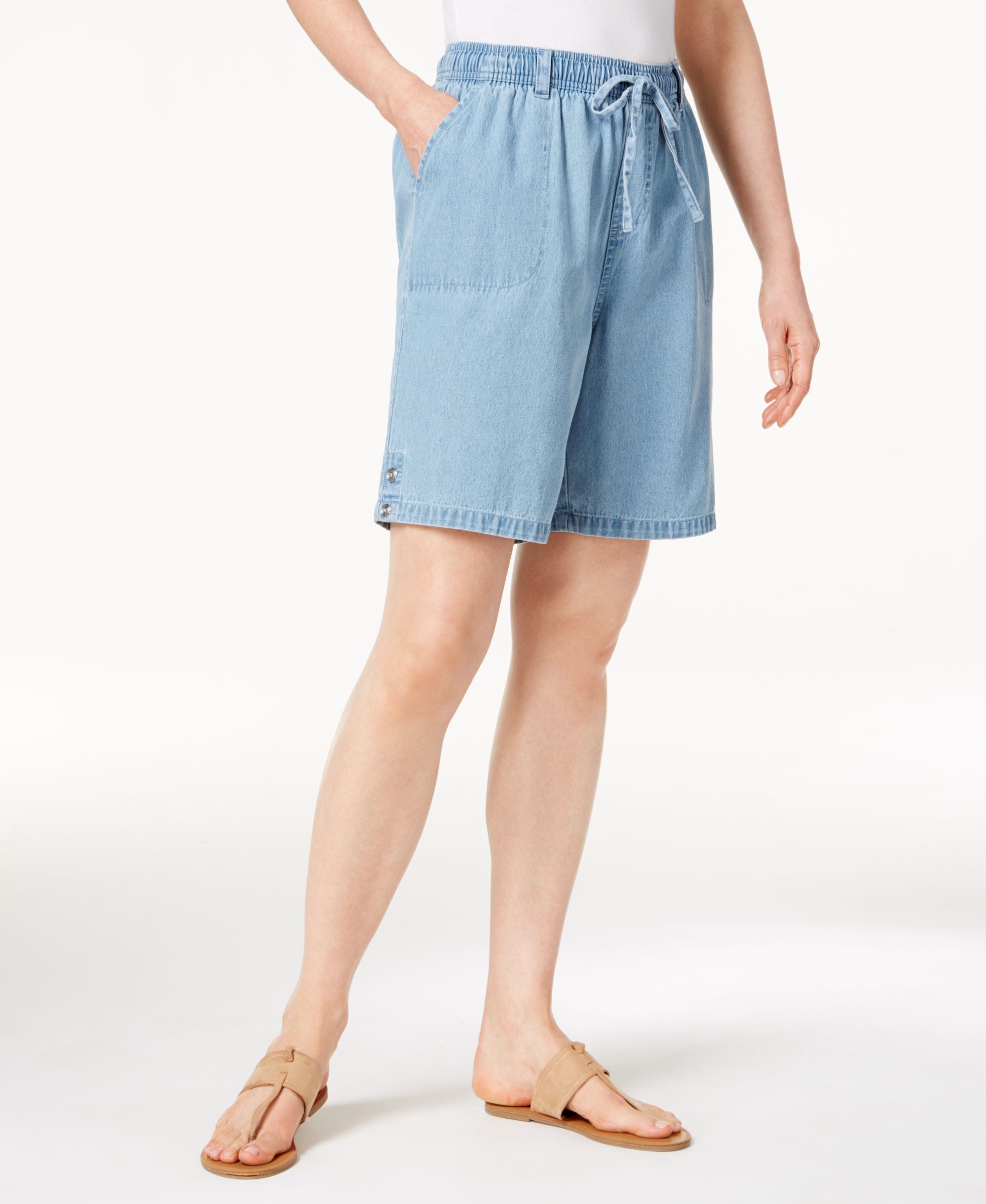 Karen Scott Petite Cotton Denim Shorts