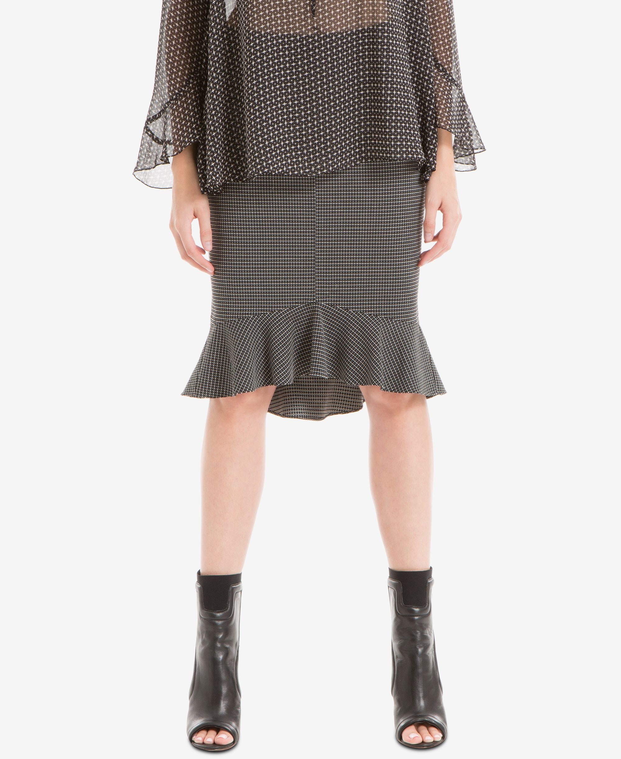 Max Studio London Flounce Pencil Skirt