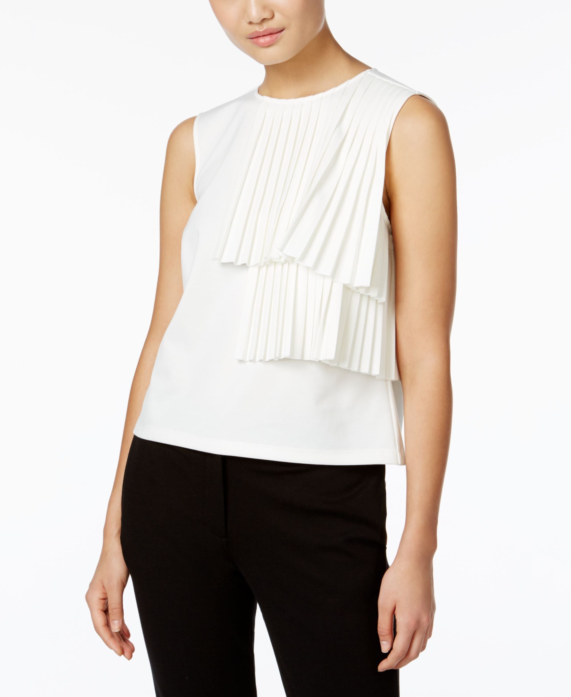Catherine Malandrino Cynthia Pleated Tiered Top