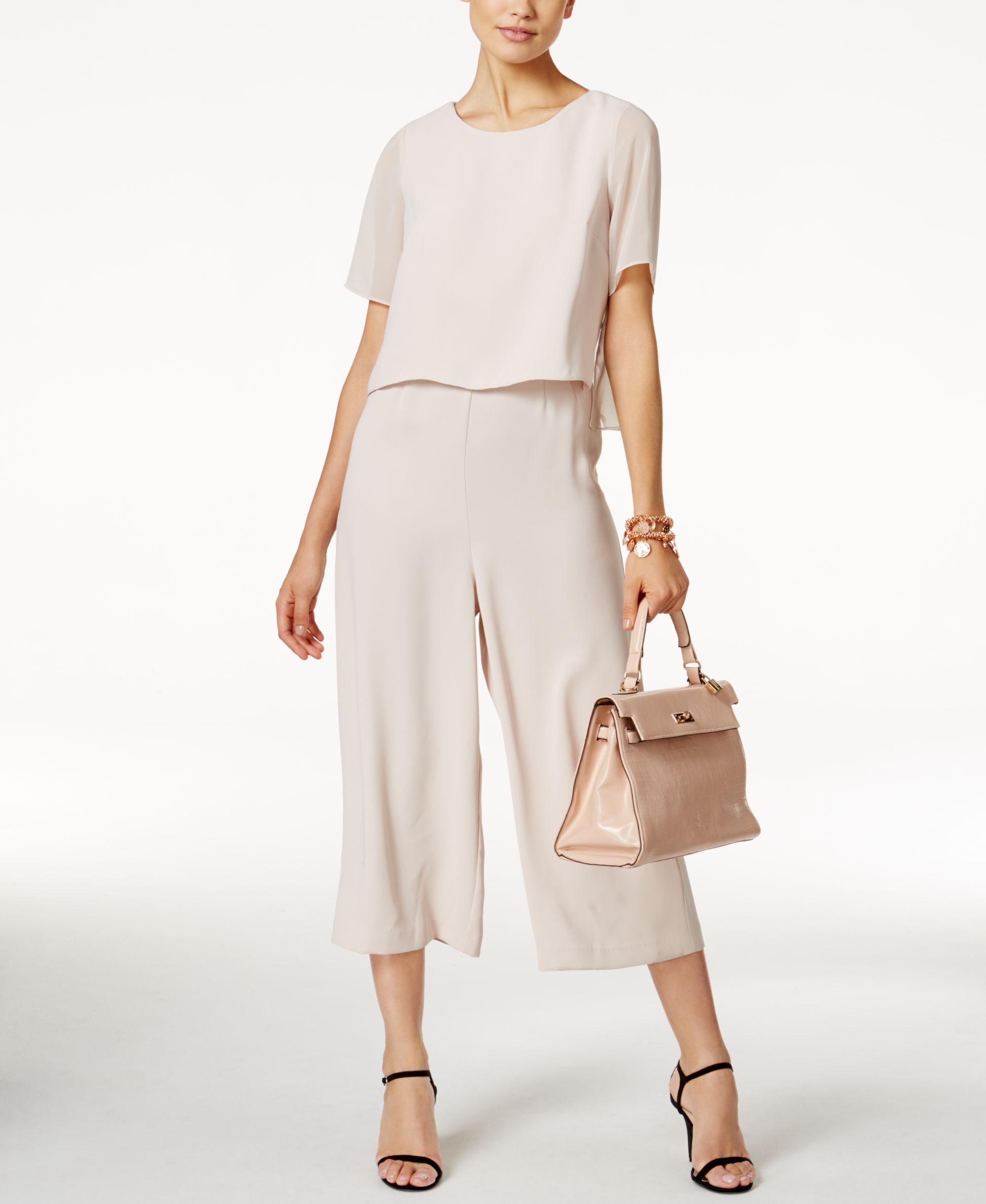 Alfani Cropped Popover Jumpsuit