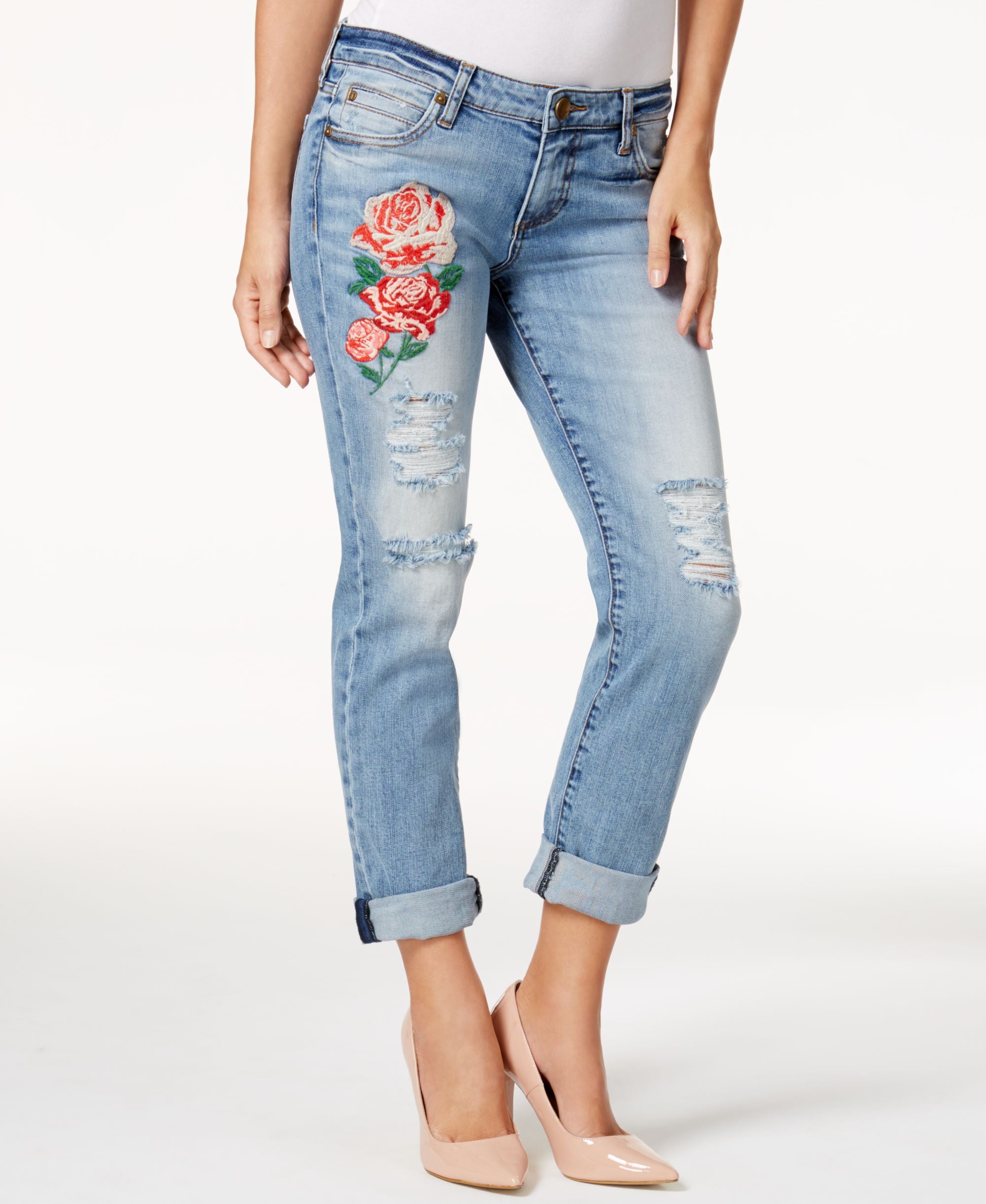 Kut From The Kloth Embroidered Catherine Boyfriend Jeans